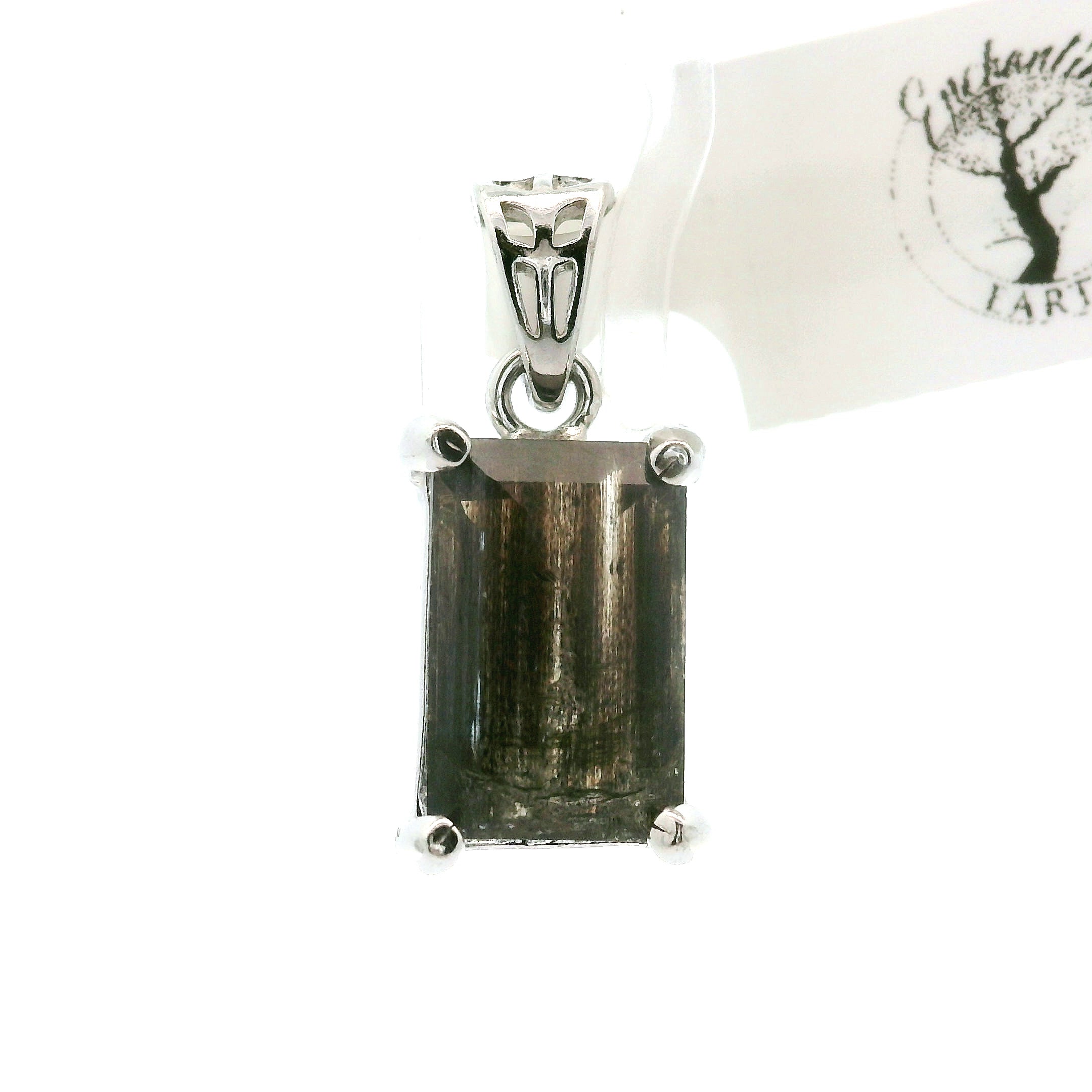 Emerald Cut Tanzania Scapolite Pendant .925 Silver for Enhancing Communication with Guides, Insight & Memory