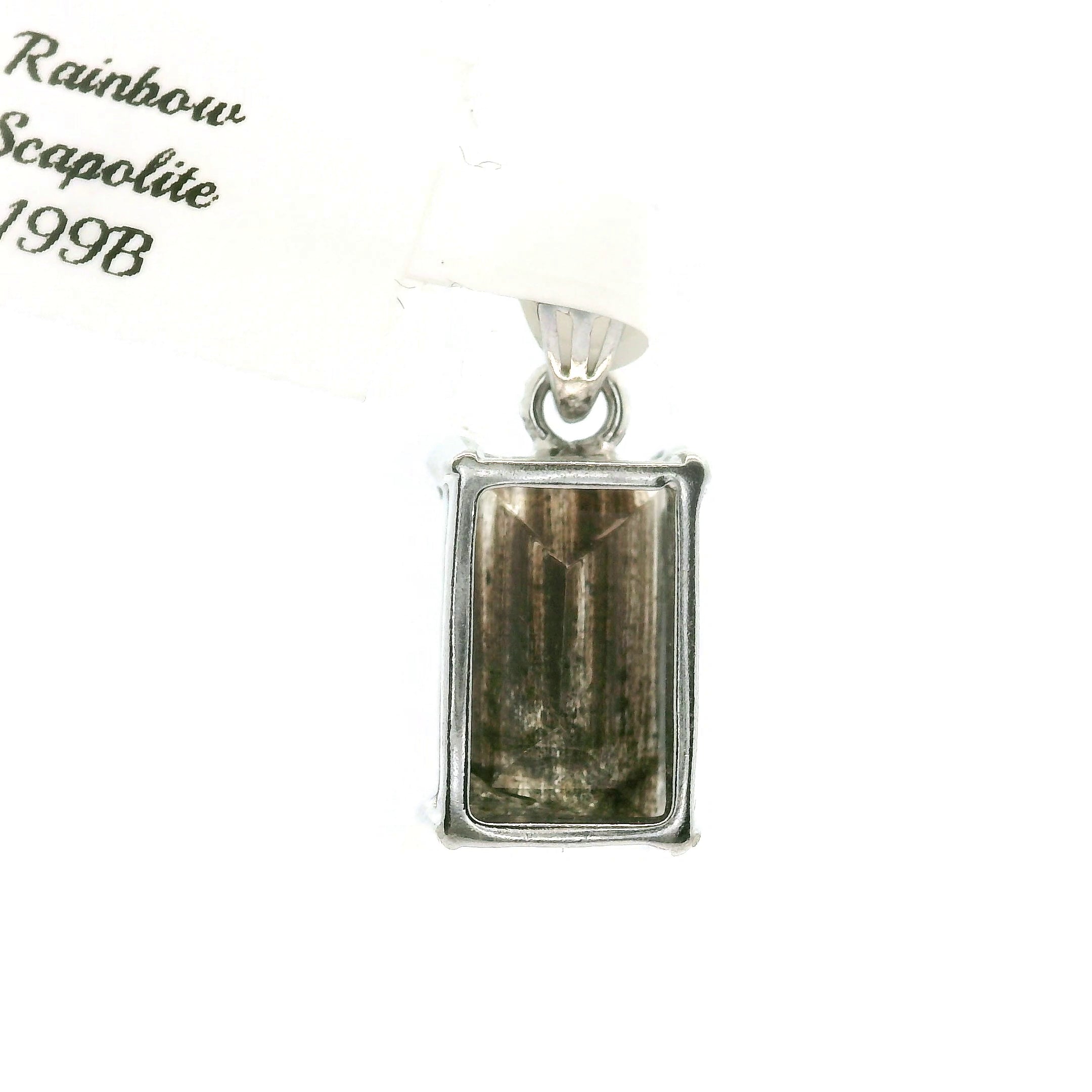 Emerald Cut Tanzania Scapolite Pendant .925 Silver for Enhancing Communication with Guides, Insight & Memory
