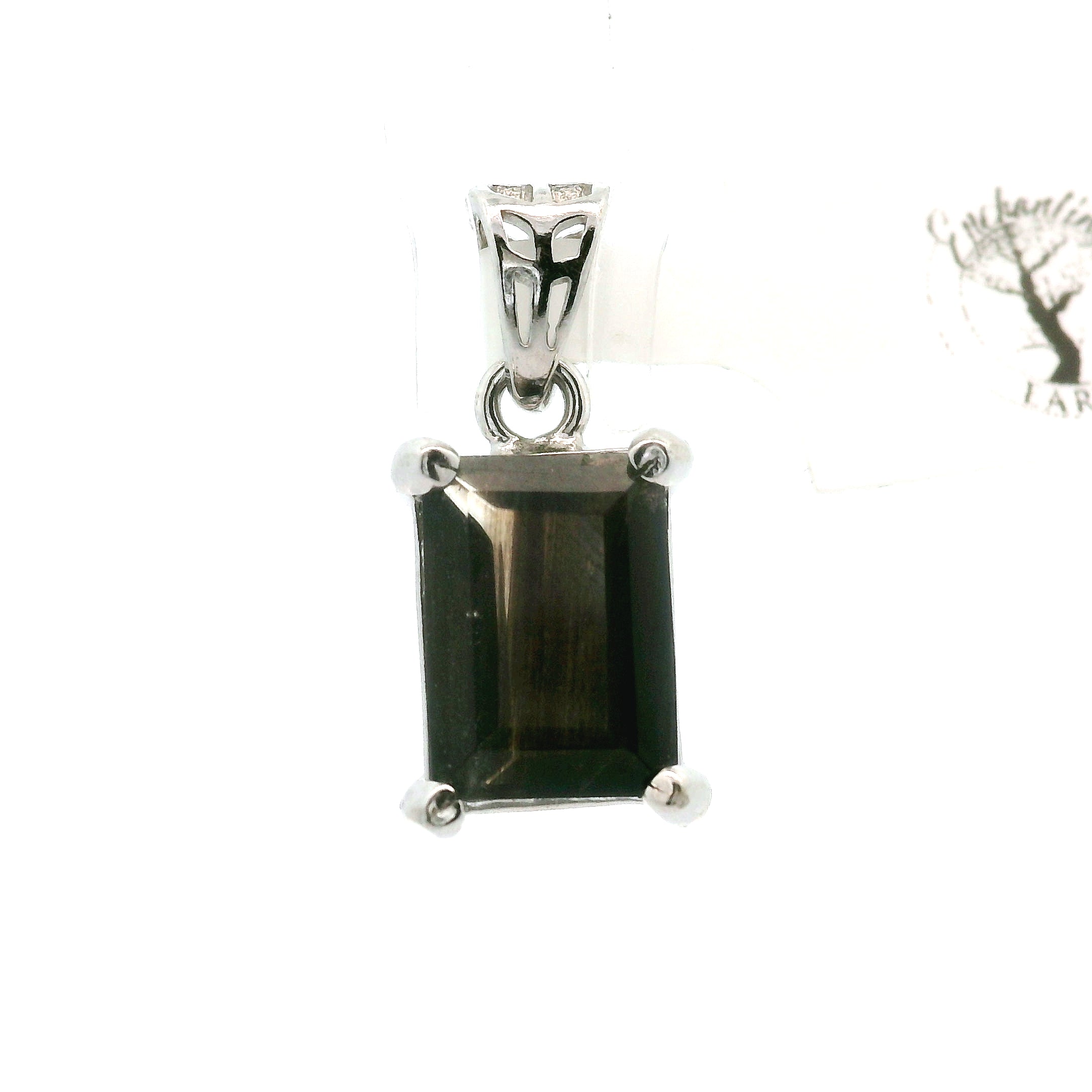 Emerald Cut Tanzania Scapolite Pendant .925 Silver for Enhancing Communication with Guides, Insight & Memory