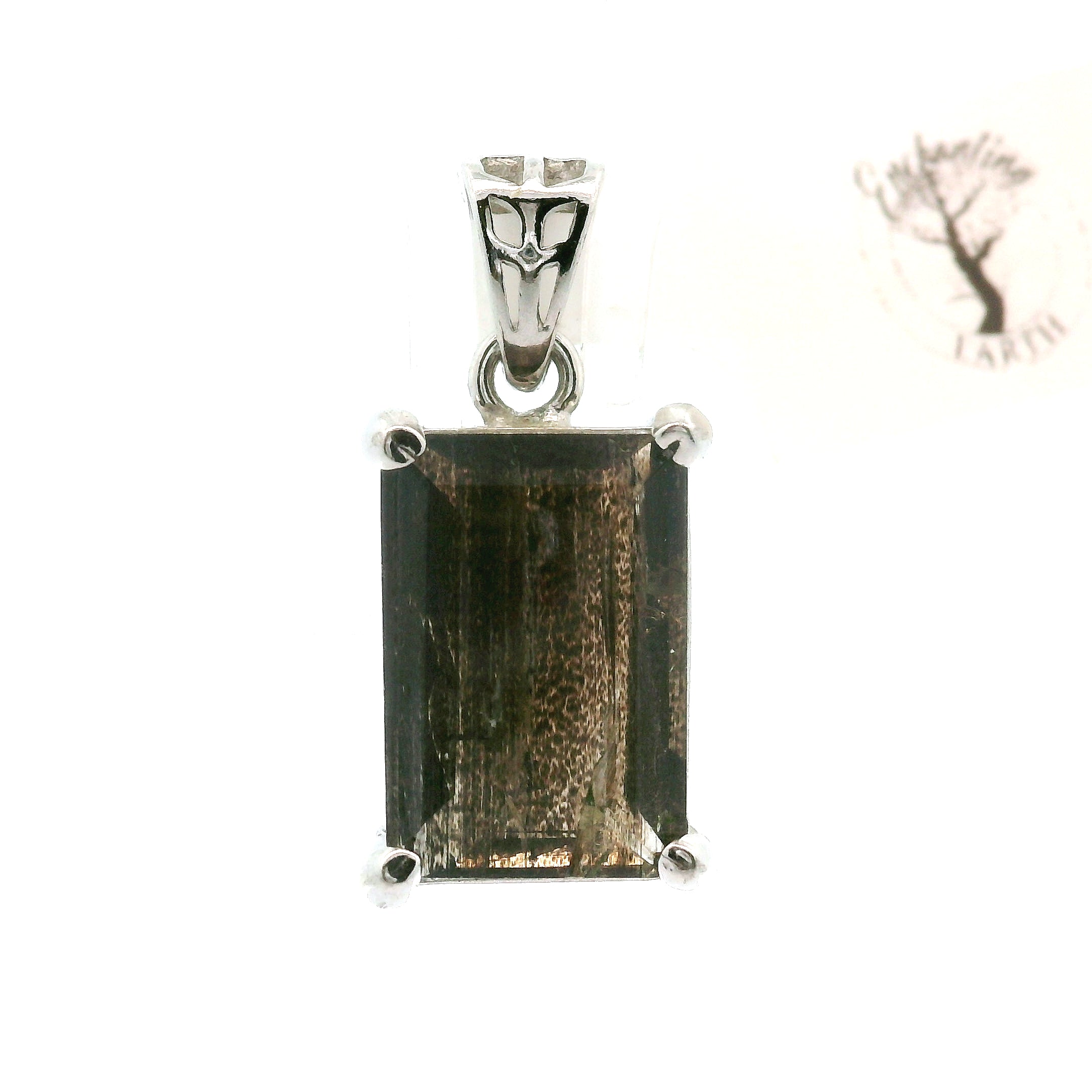 Emerald Cut Tanzania Scapolite Pendant .925 Silver for Enhancing Communication with Guides, Insight & Memory