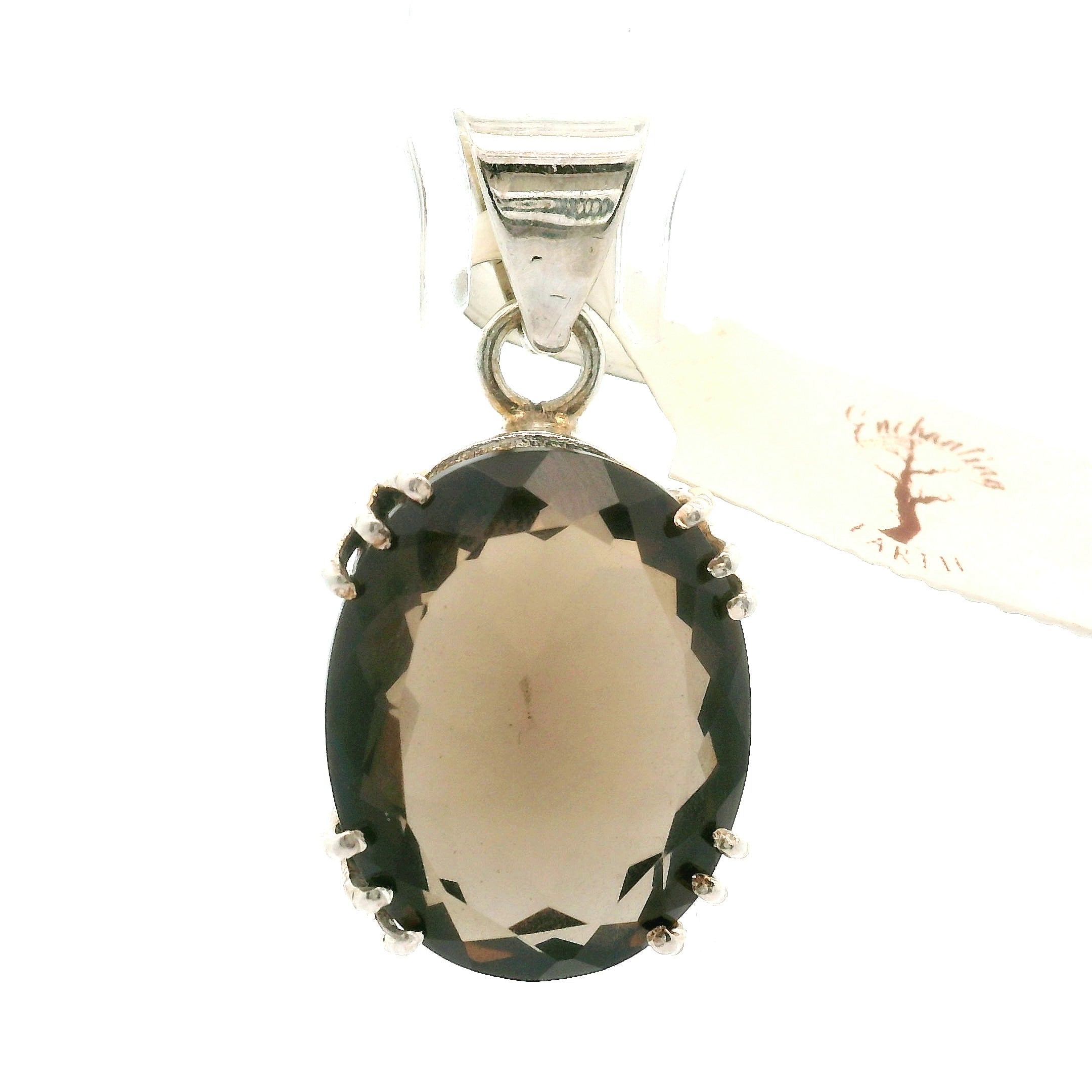 Smokey Quartz Faceted Pendants .925 Silver for Energetic Cleansing, Manifestation and Protection
