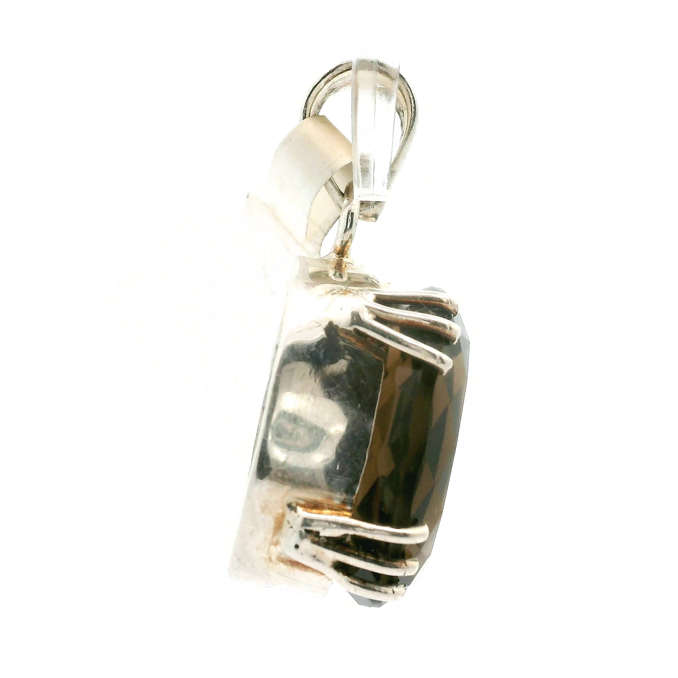 Smokey Quartz Faceted Pendants .925 Silver for Energetic Cleansing, Manifestation and Protection