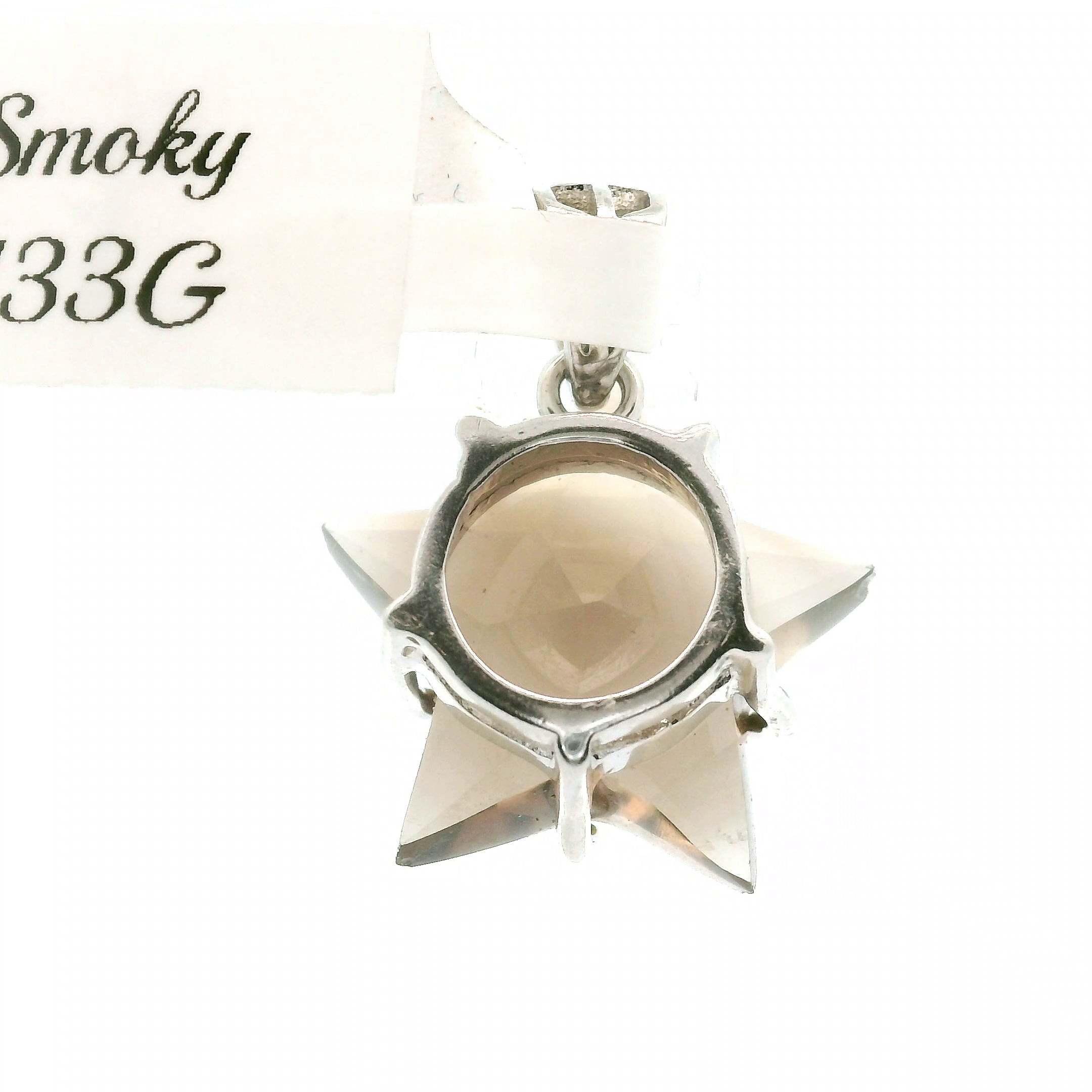 Smokey Quartz Star Pendant .925 Silver for Energetic Cleansing, Manifestation and Protection