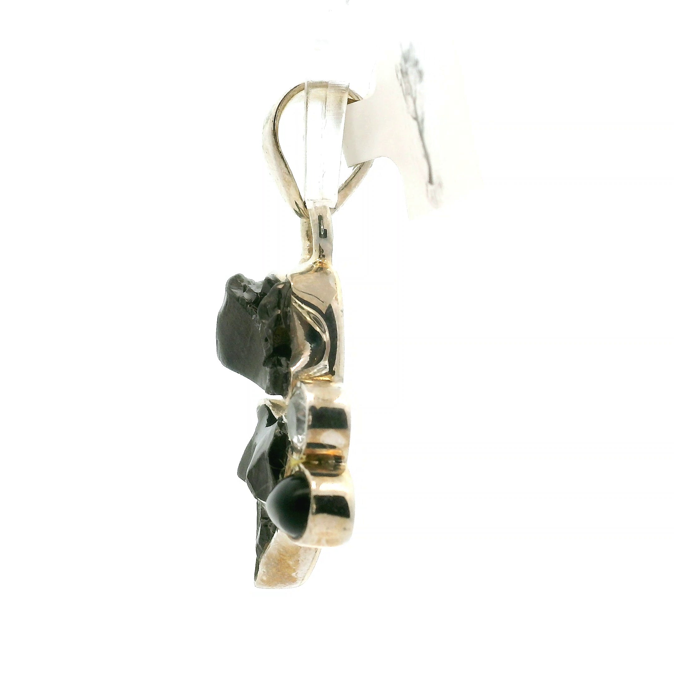 Shungite Multi-Stone Pendant .925 Silver for Energetic Cleansing, Manifestation and Protection