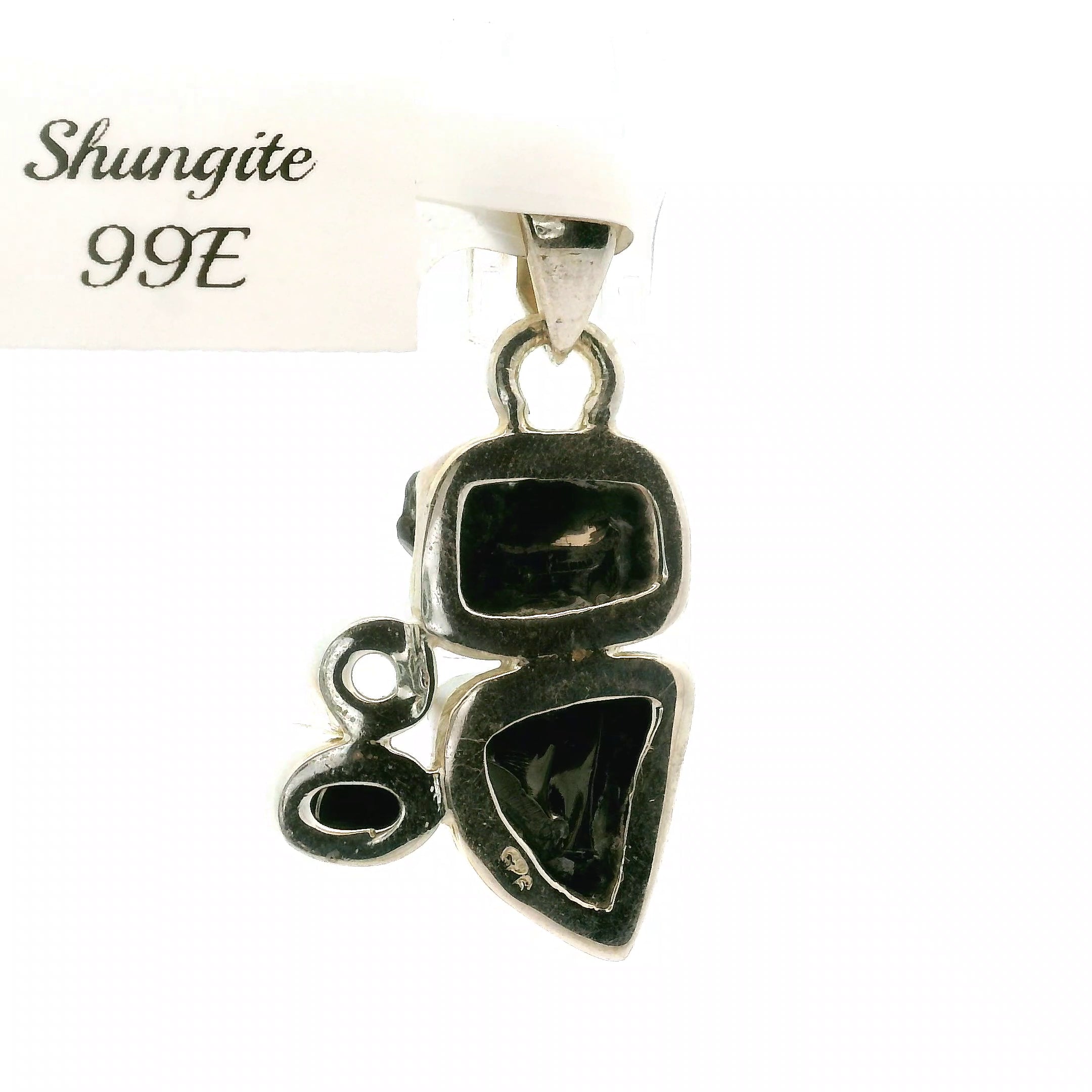 Shungite Multi-Stone Pendant .925 Silver for Energetic Cleansing, Manifestation and Protection