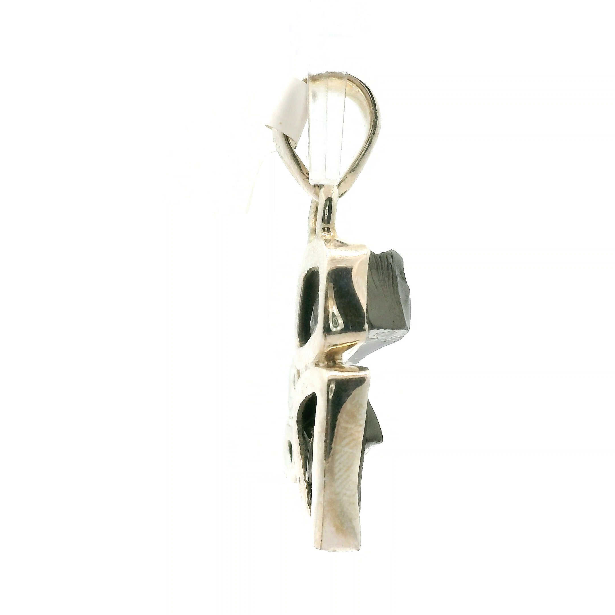 Shungite Multi-Stone Pendant .925 Silver for Energetic Cleansing, Manifestation and Protection