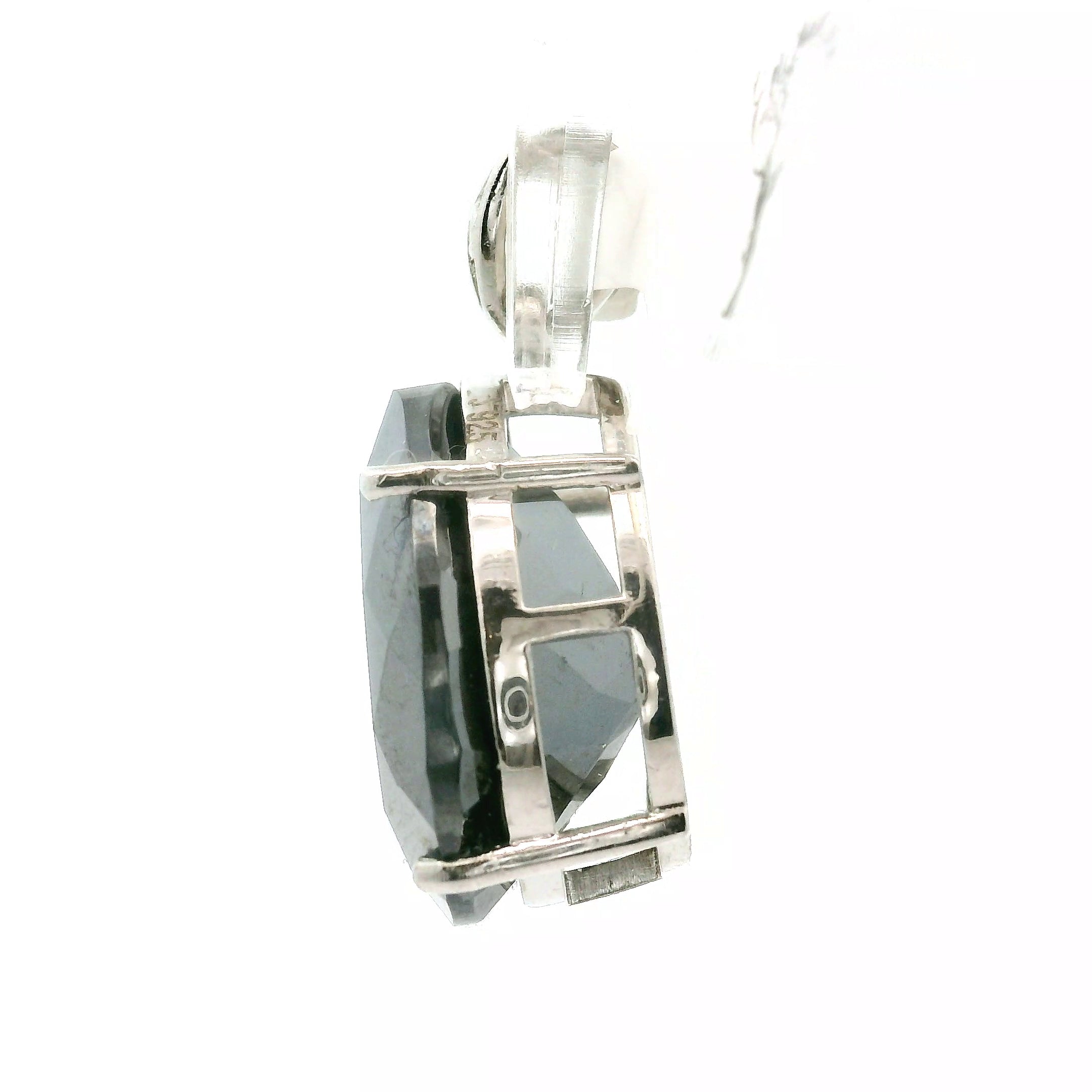 Hematite Faceted Pendant .925 Silver for Deep Transformatinon and Grounding