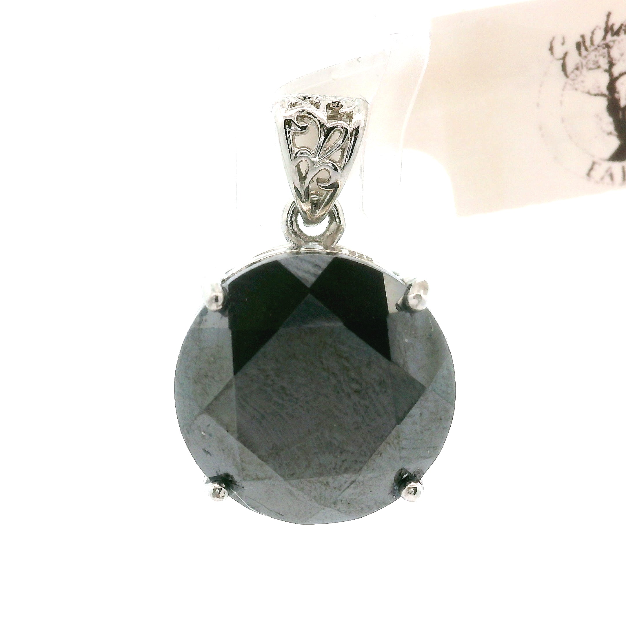 Hematite Faceted Pendant .925 Silver for Deep Transformatinon and Grounding