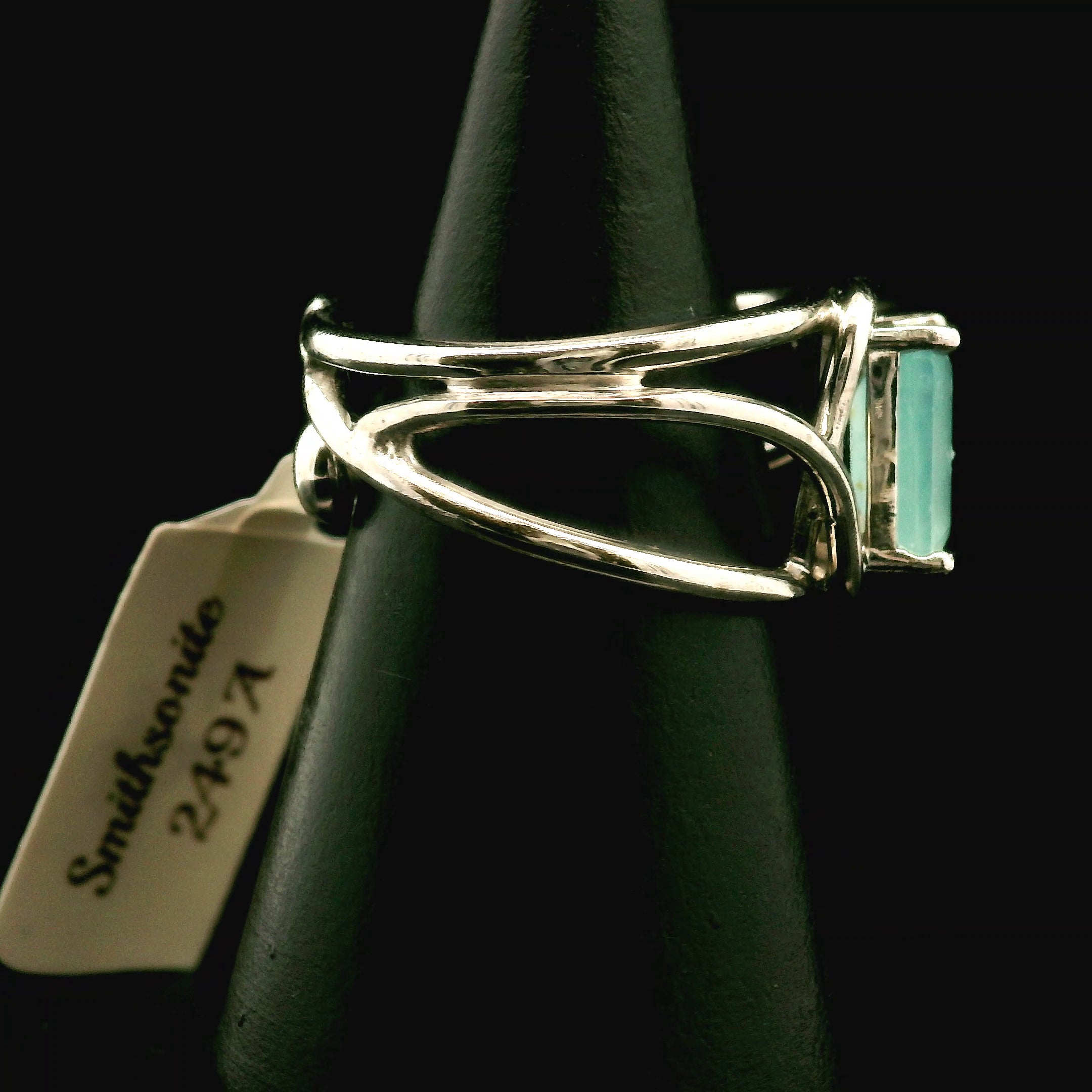 Smithsonite Cuff Ring 925 Silver for Emotional Healing, Compassion and Renewal