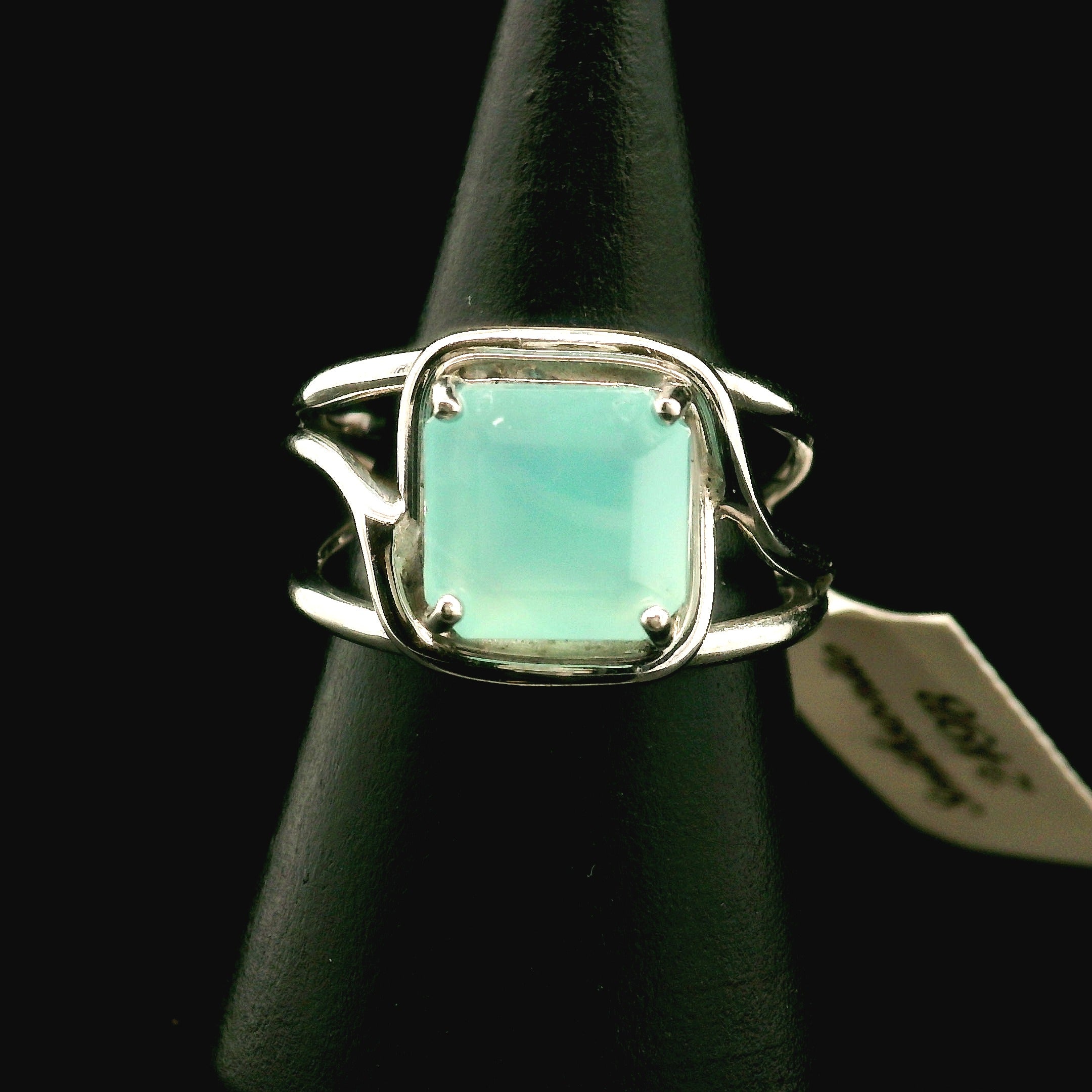 Smithsonite Cuff Ring 925 Silver for Emotional Healing, Compassion and Renewal