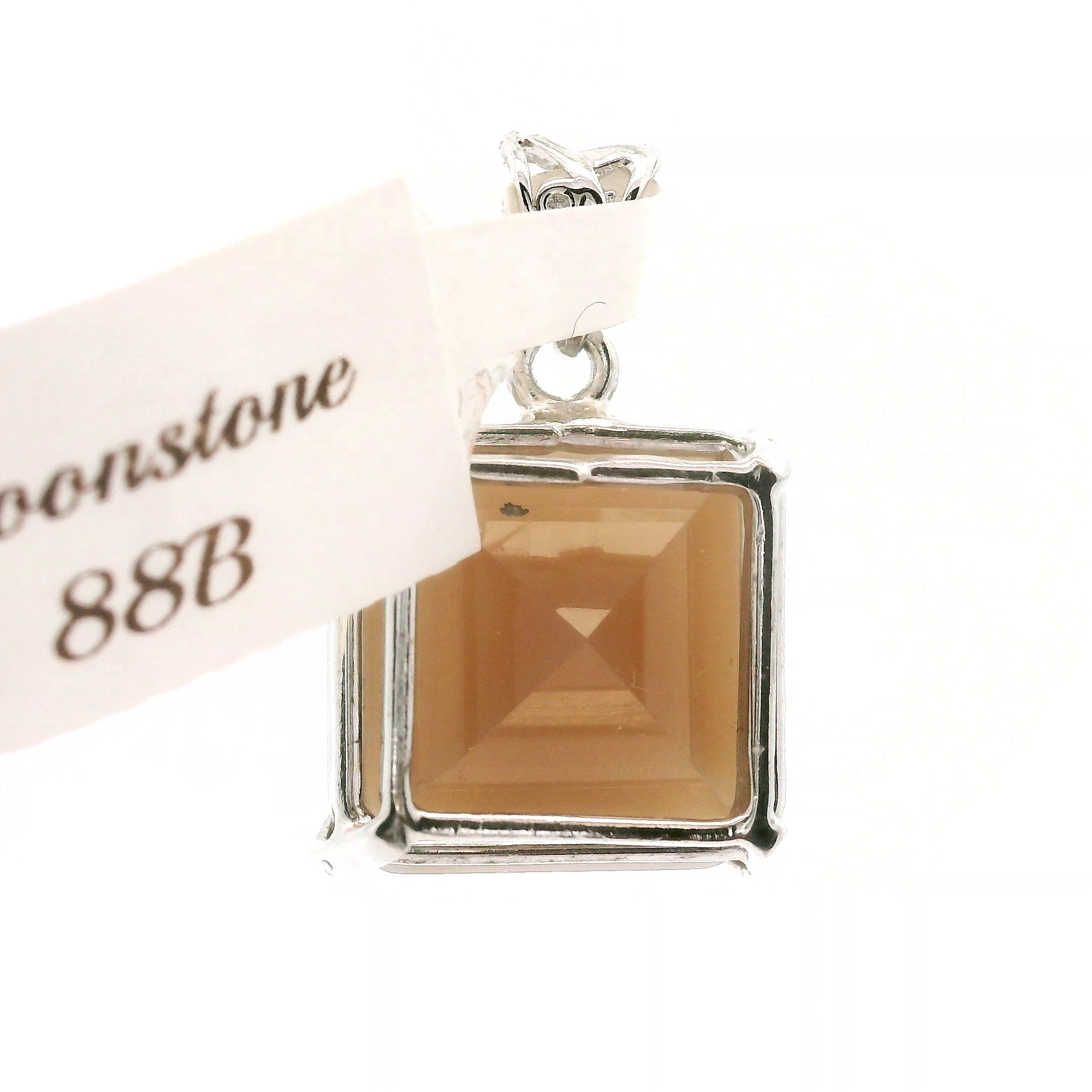 Peach Moonstone Pendant .925 Silver for New Beginnings, Artistic Expression, Creativity & Manifestation