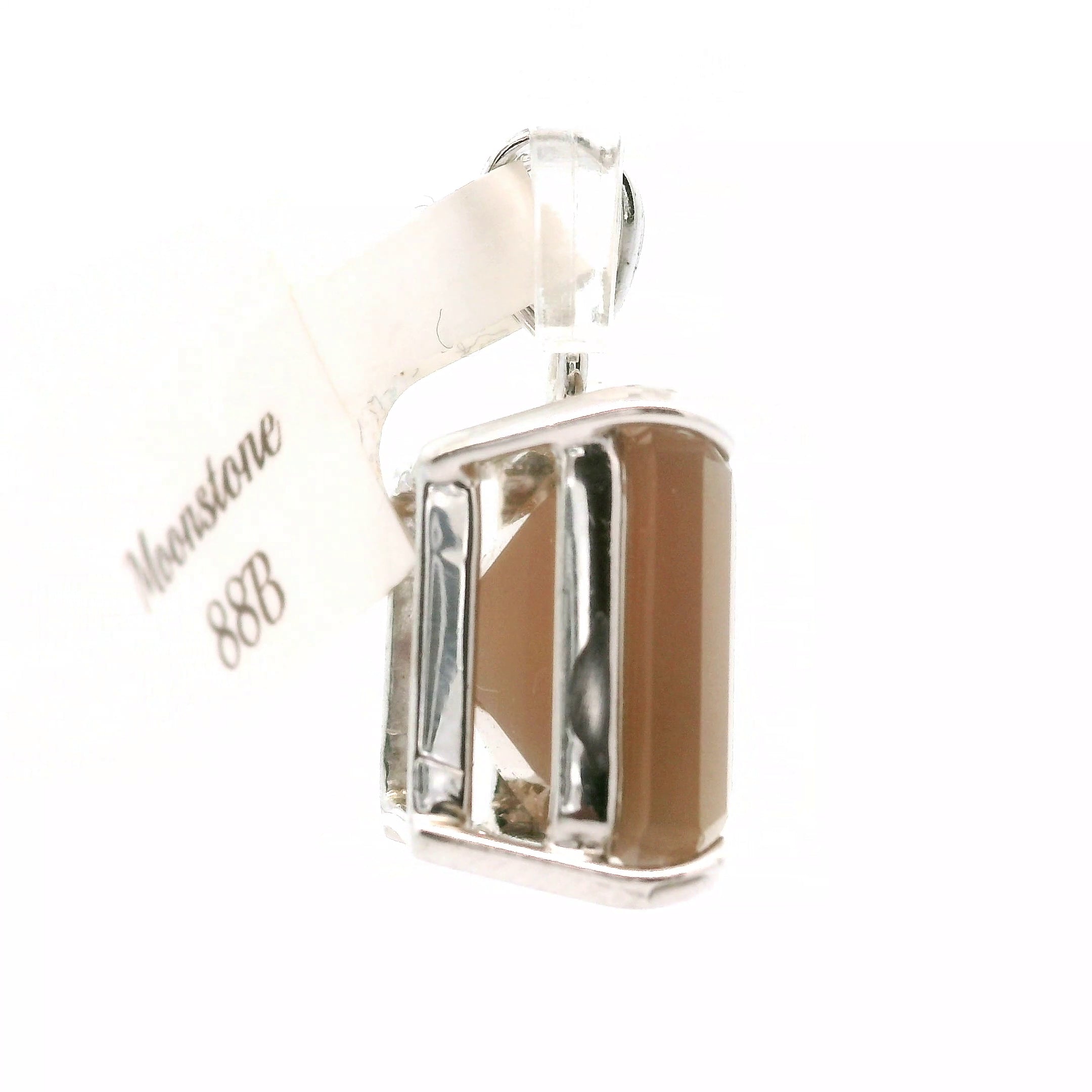 Peach Moonstone Pendant .925 Silver for New Beginnings, Artistic Expression, Creativity & Manifestation