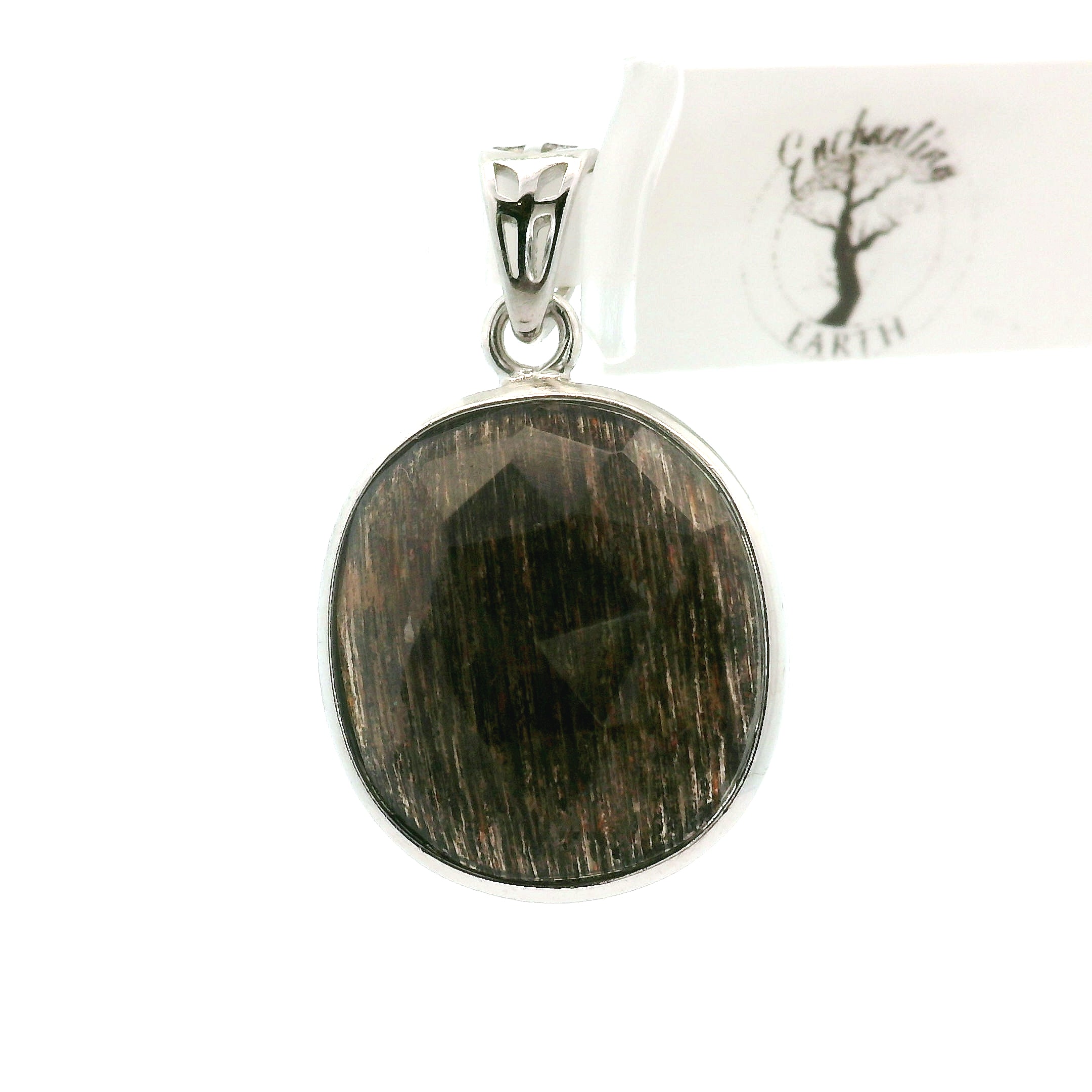 Black Moonstone with Sunstone Pendants .925 Silver for Confidence and Strength