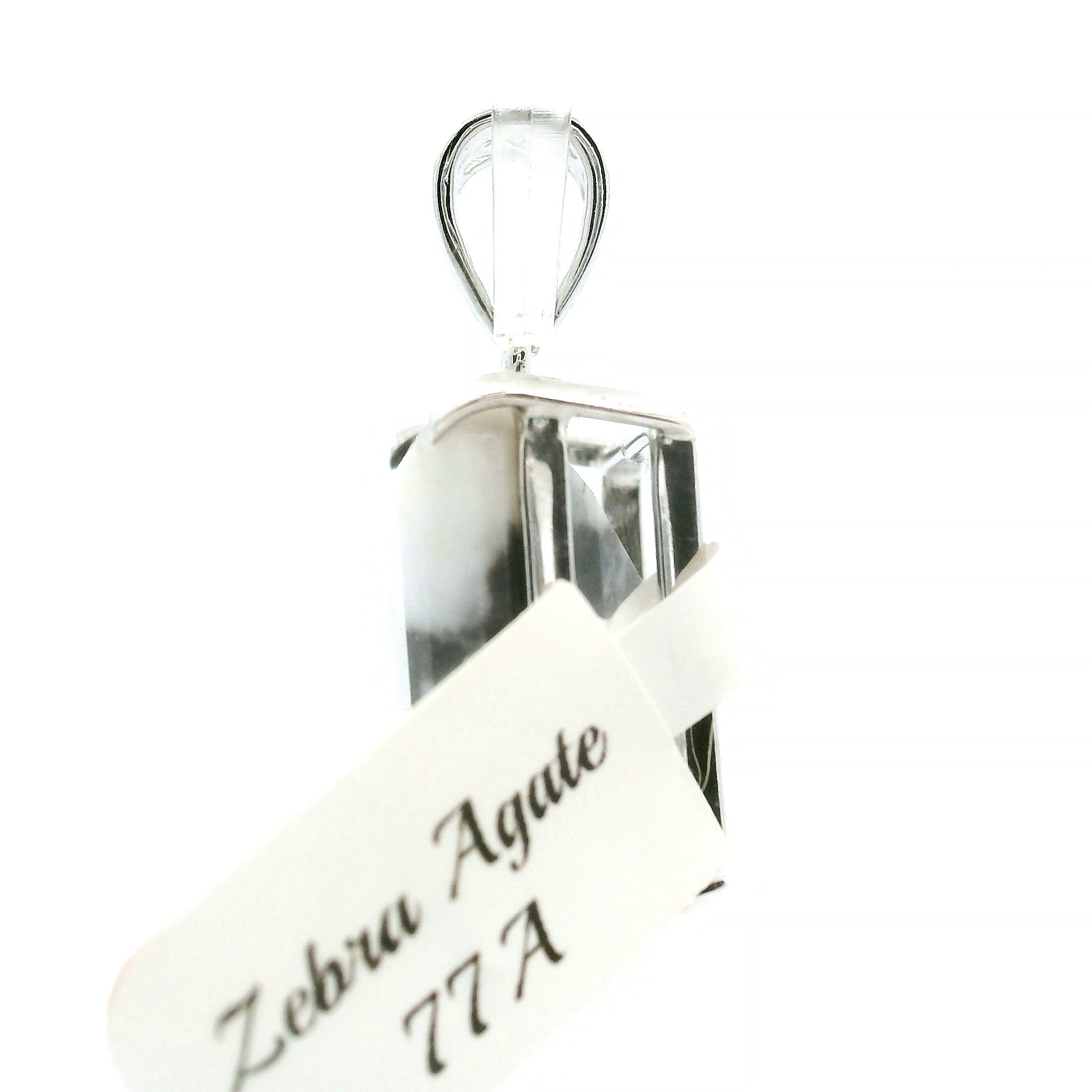 Zebra Jasper Pendant .925 Silver for Grounding and Protection