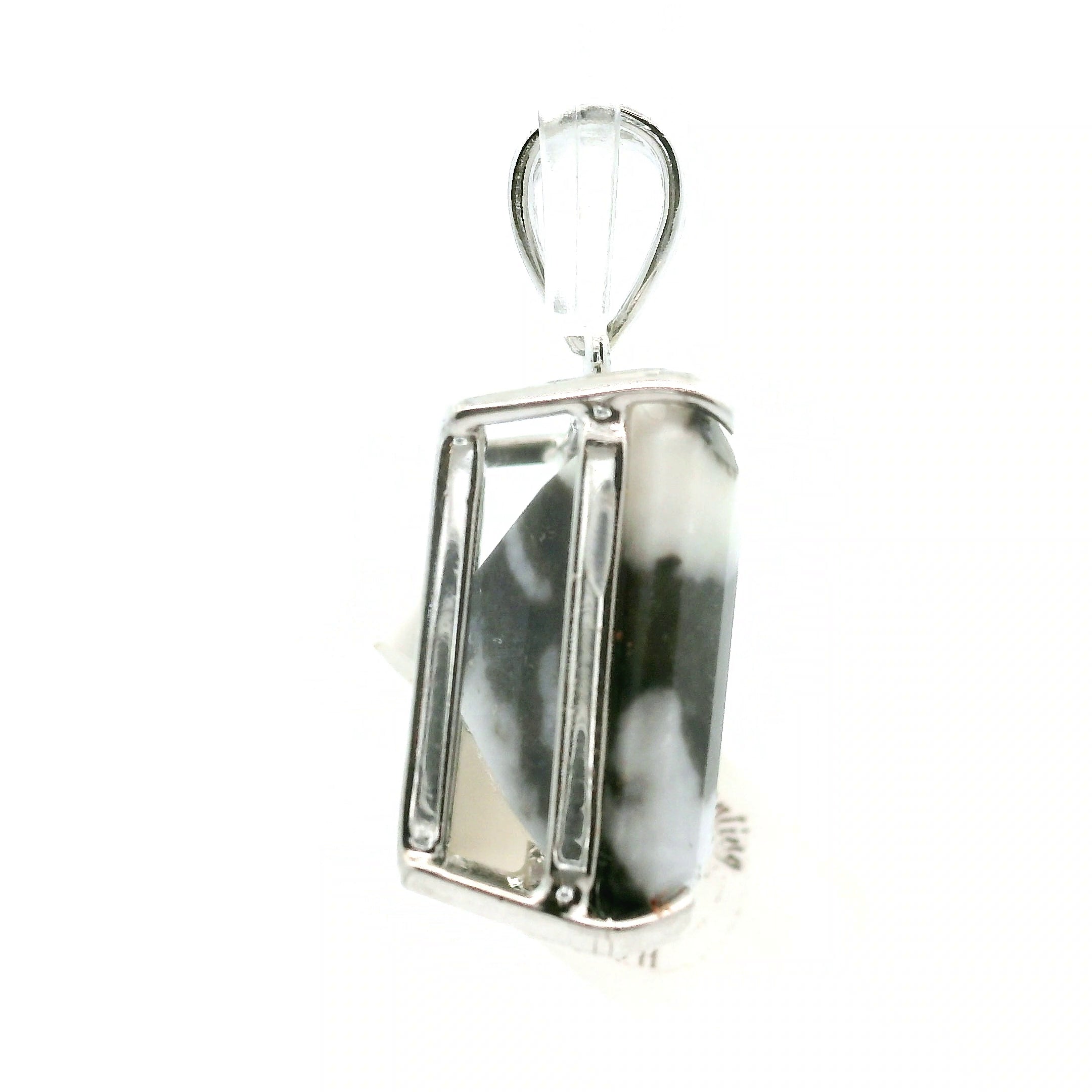 Zebra Jasper Pendant .925 Silver for Grounding and Protection