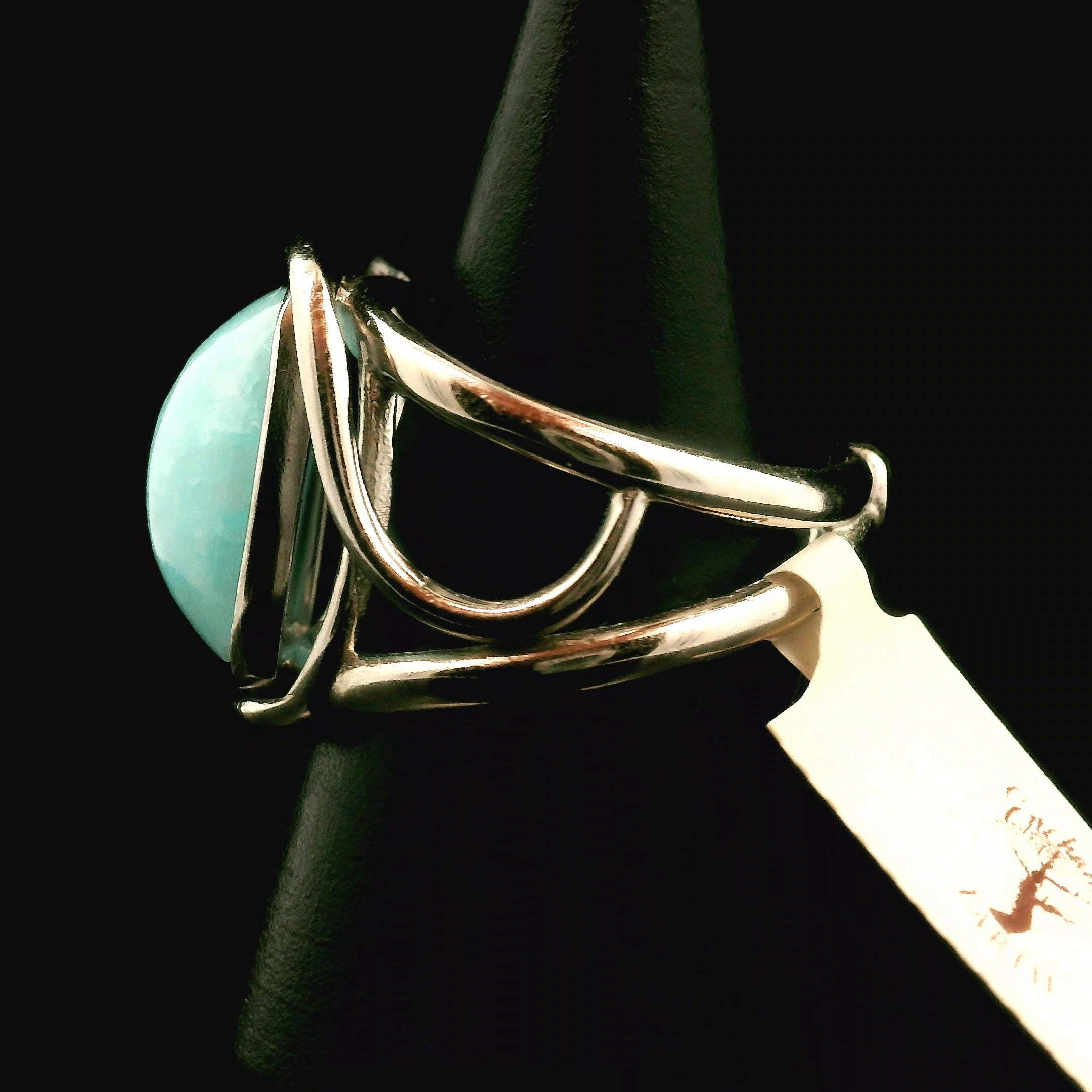 Smithsonite Cuff Ring 925 Silver for Emotional Healing, Compassion and Renewal