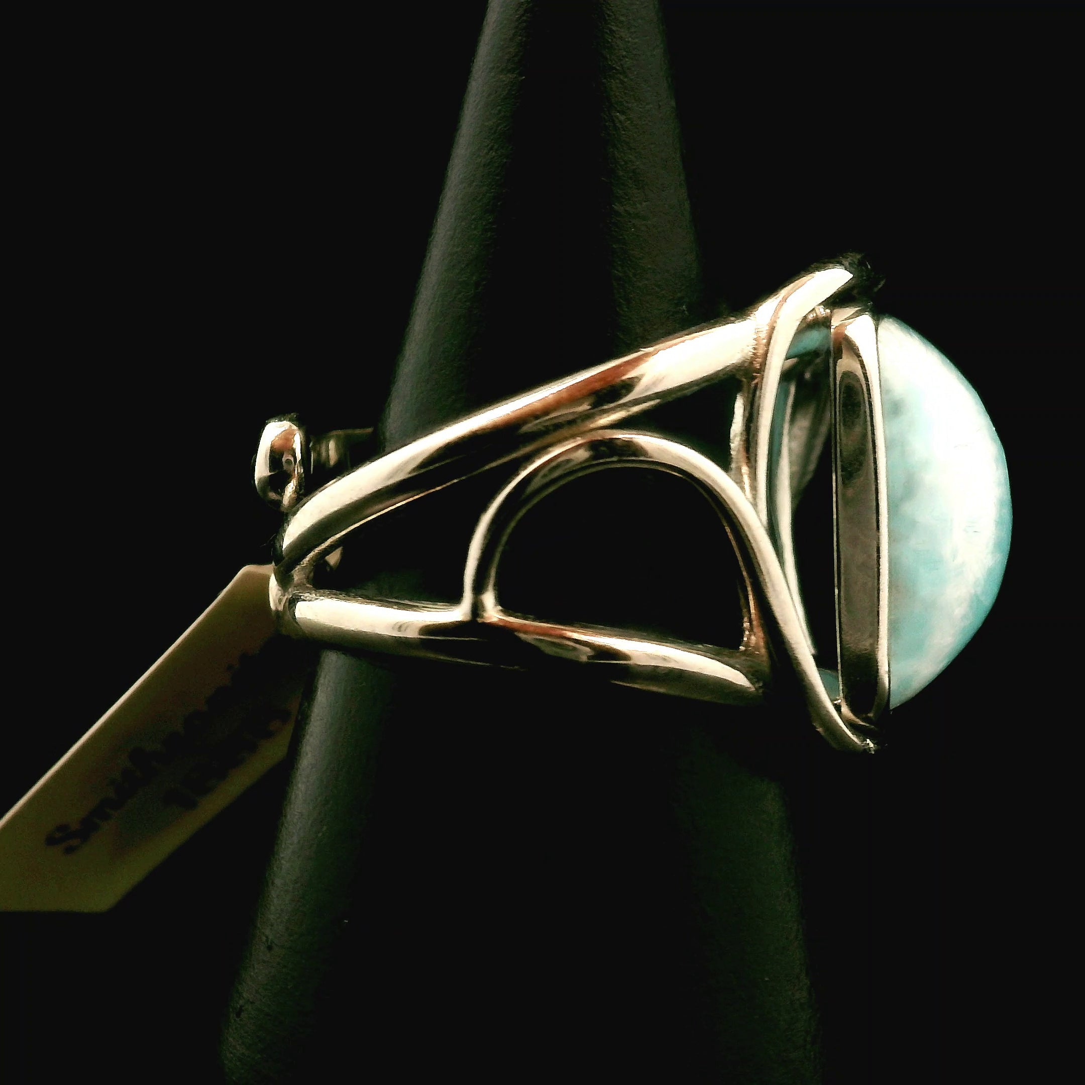 Smithsonite Cuff Ring 925 Silver for Emotional Healing, Compassion and Renewal