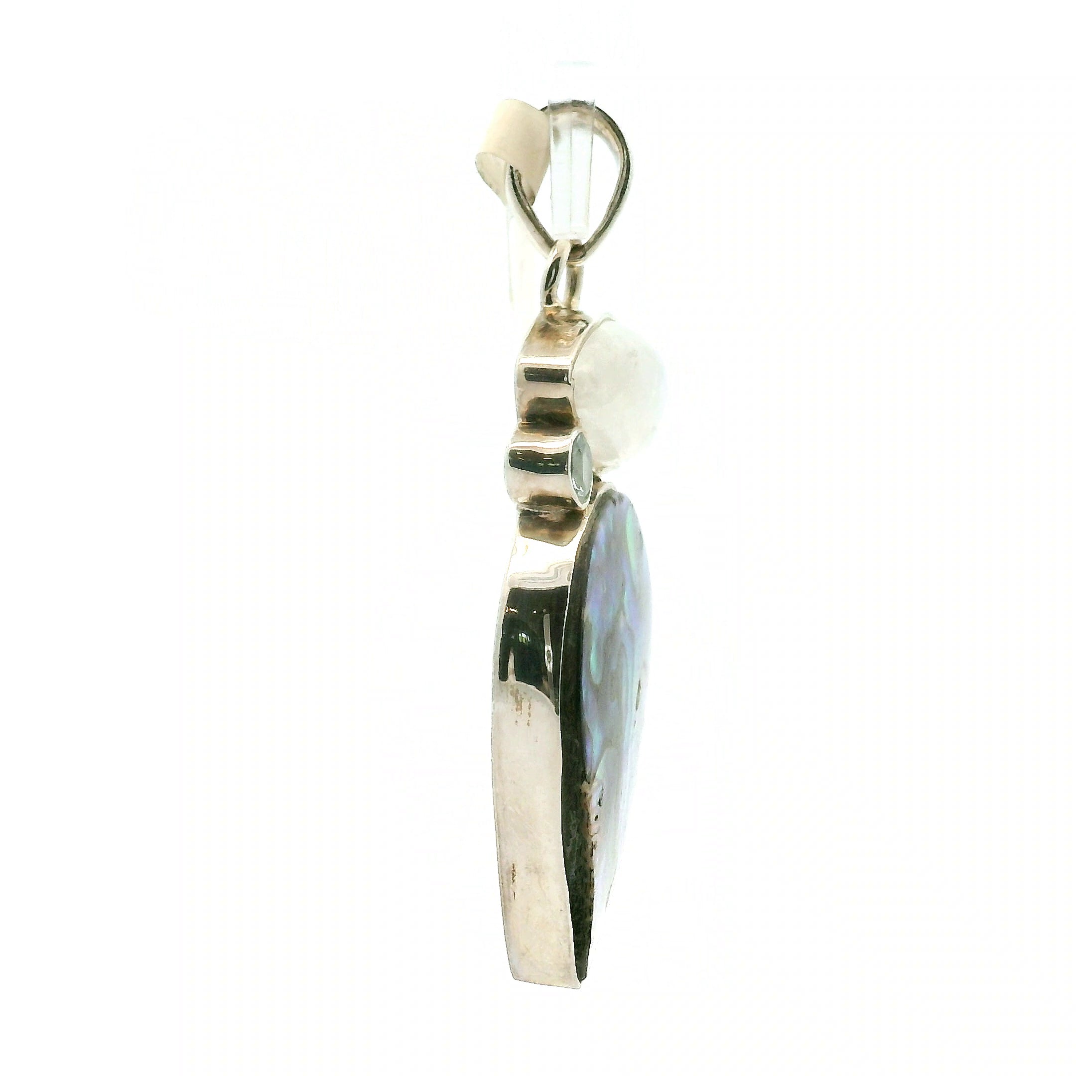 Abalone Shell Multi-Stone .925 Silver for Soothing Anxiety, Promoting Compassion and Love