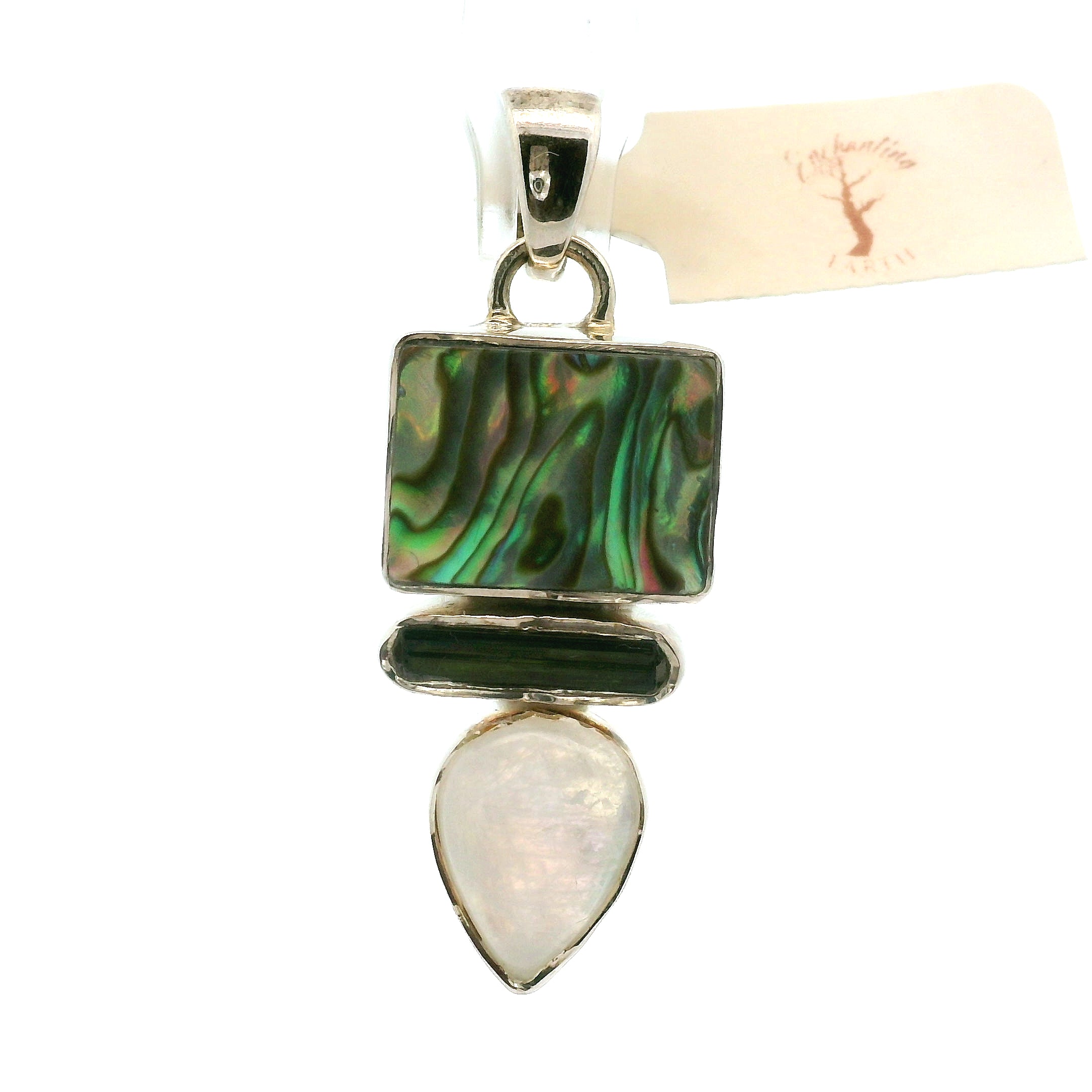 Abalone Shell Multi-Stone .925 Silver for Soothing Anxiety, Promoting Compassion and Love