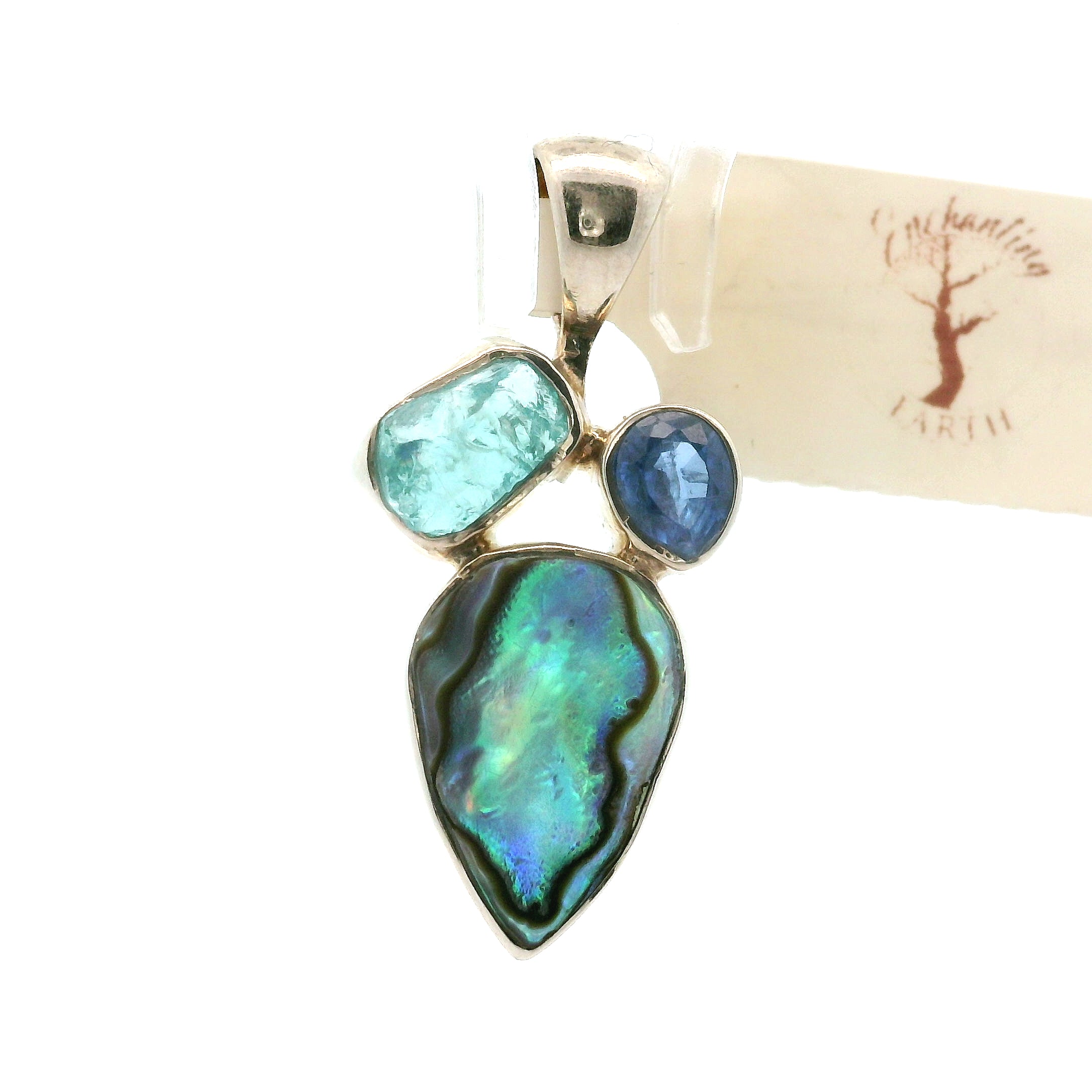 Abalone Shell Multi-Stone .925 Silver for Soothing Anxiety, Promoting Compassion and Love