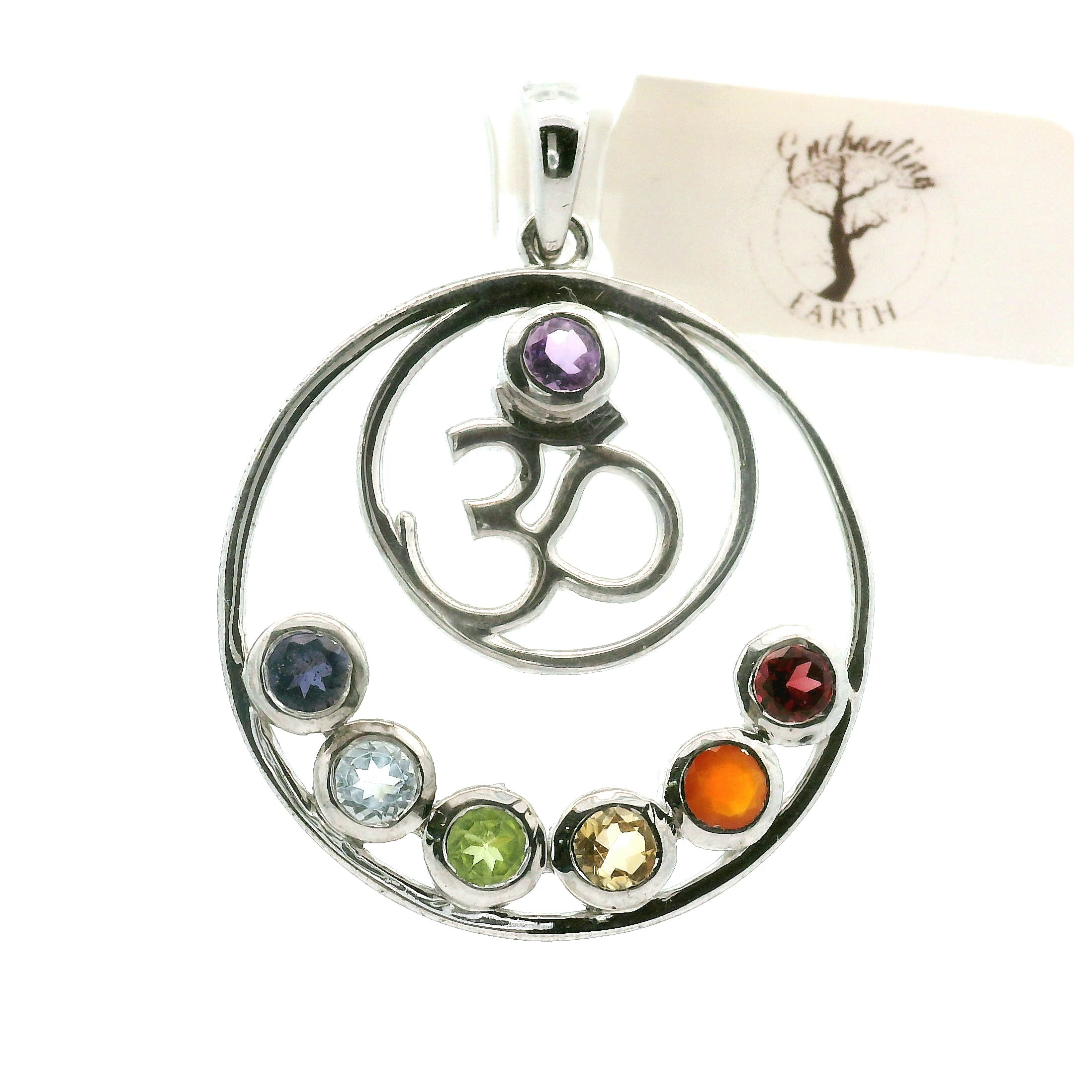Chakra Aum Pendant .925 Silver for Peace and Alignment