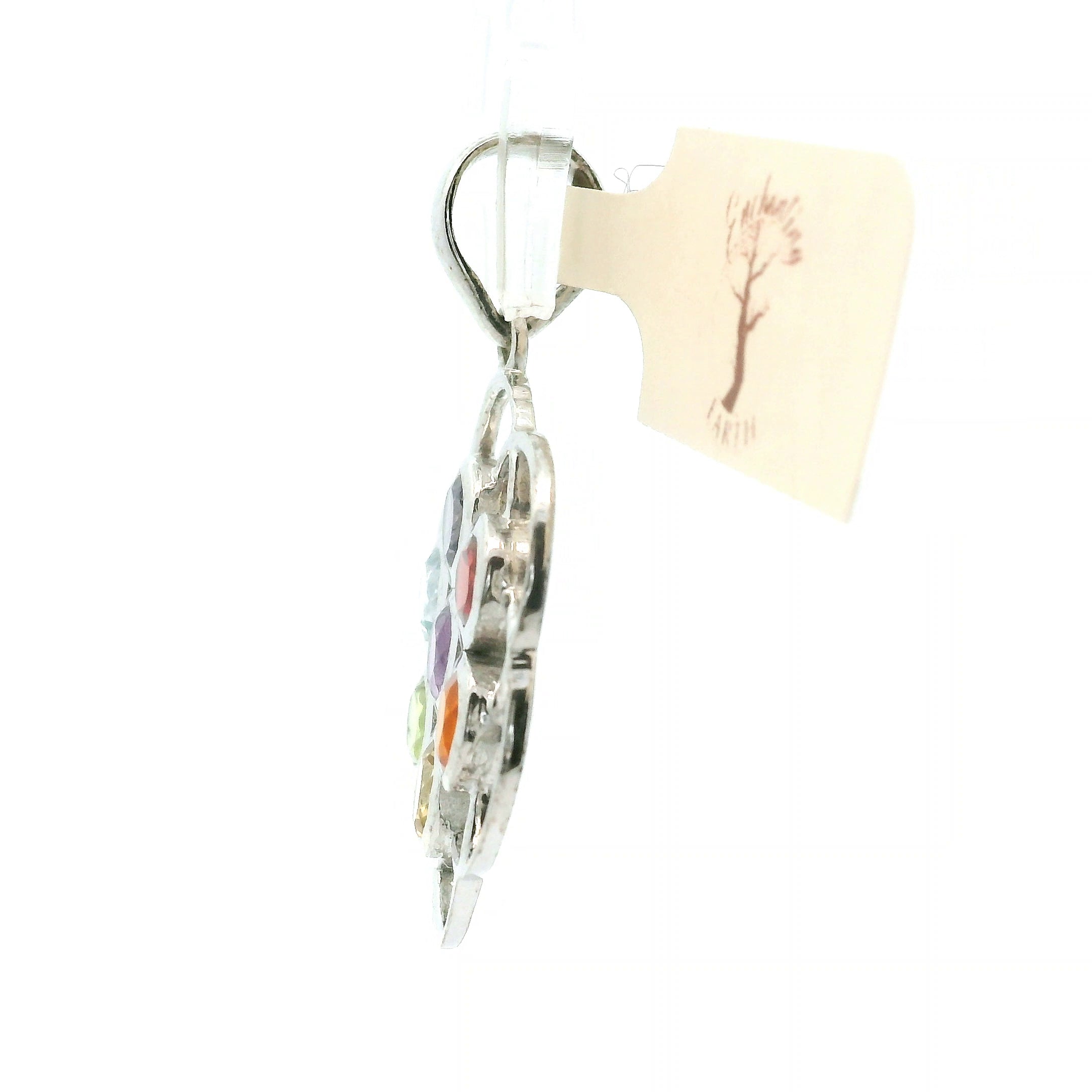 Chakra Flower Pendant .925 Silver for Balancing and Alignment