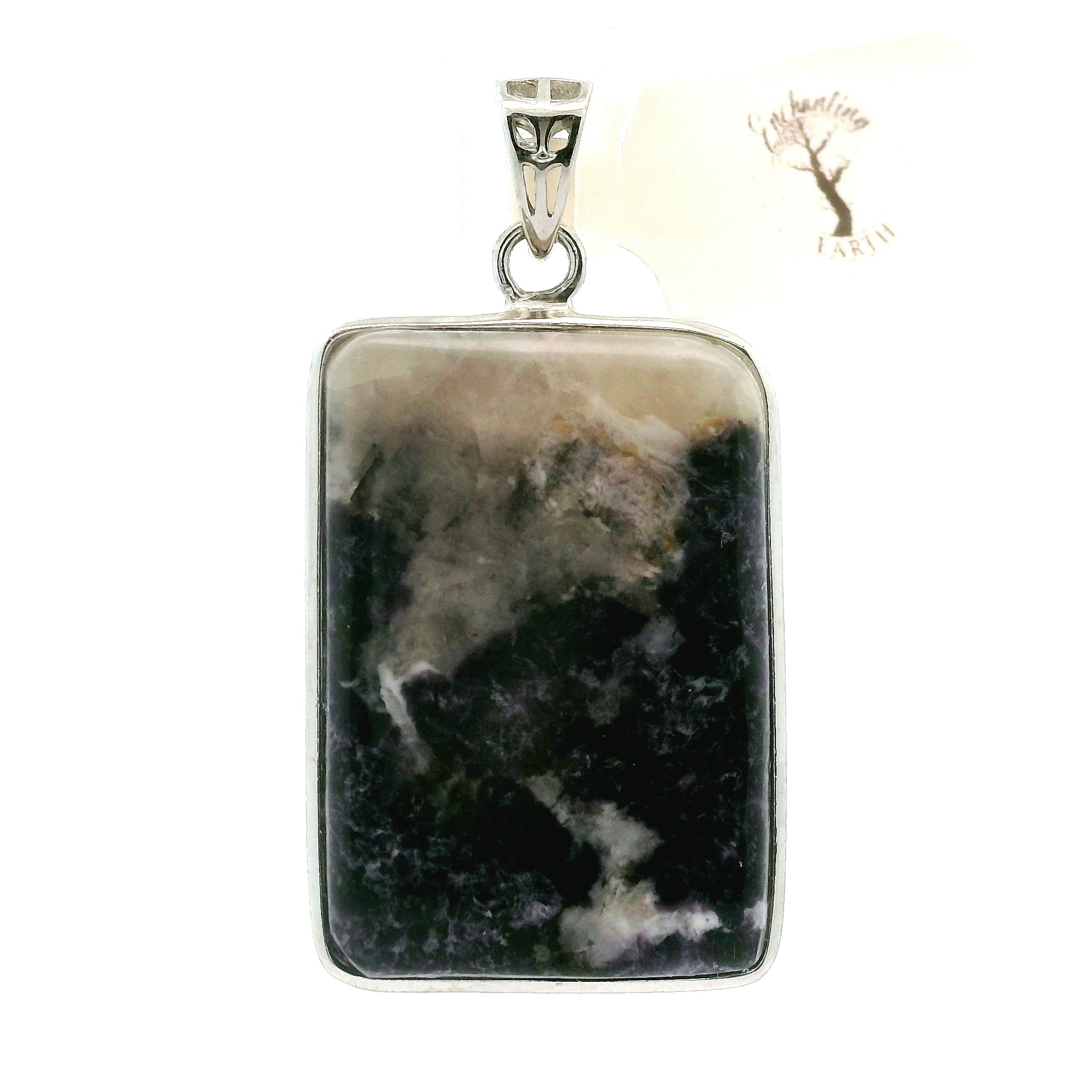 Ice Euphoralite Pendant 925 Silver for Intuition, Peace and Tranquility