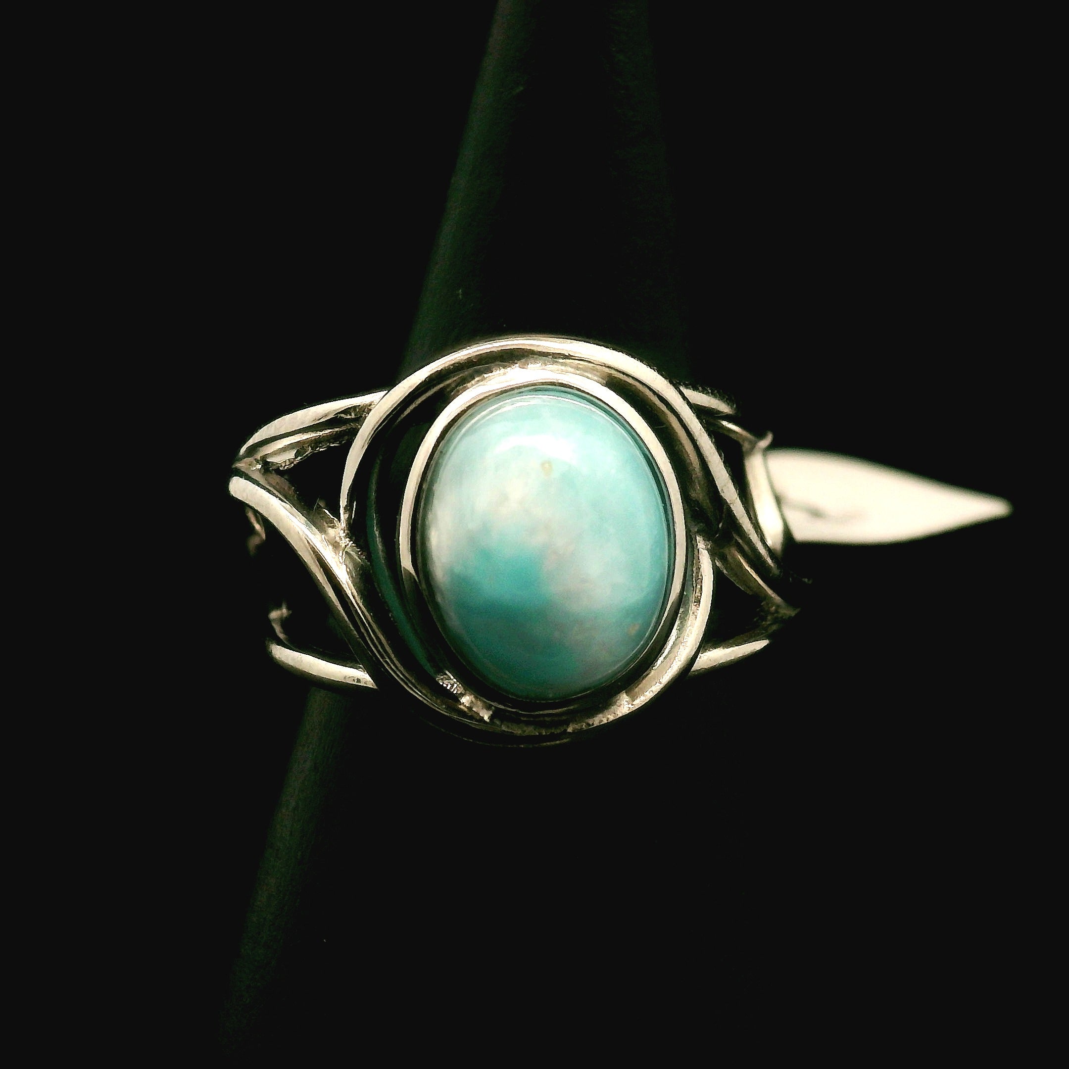 Smithsonite Cuff Ring 925 Silver for Emotional Healing, Compassion and Renewal