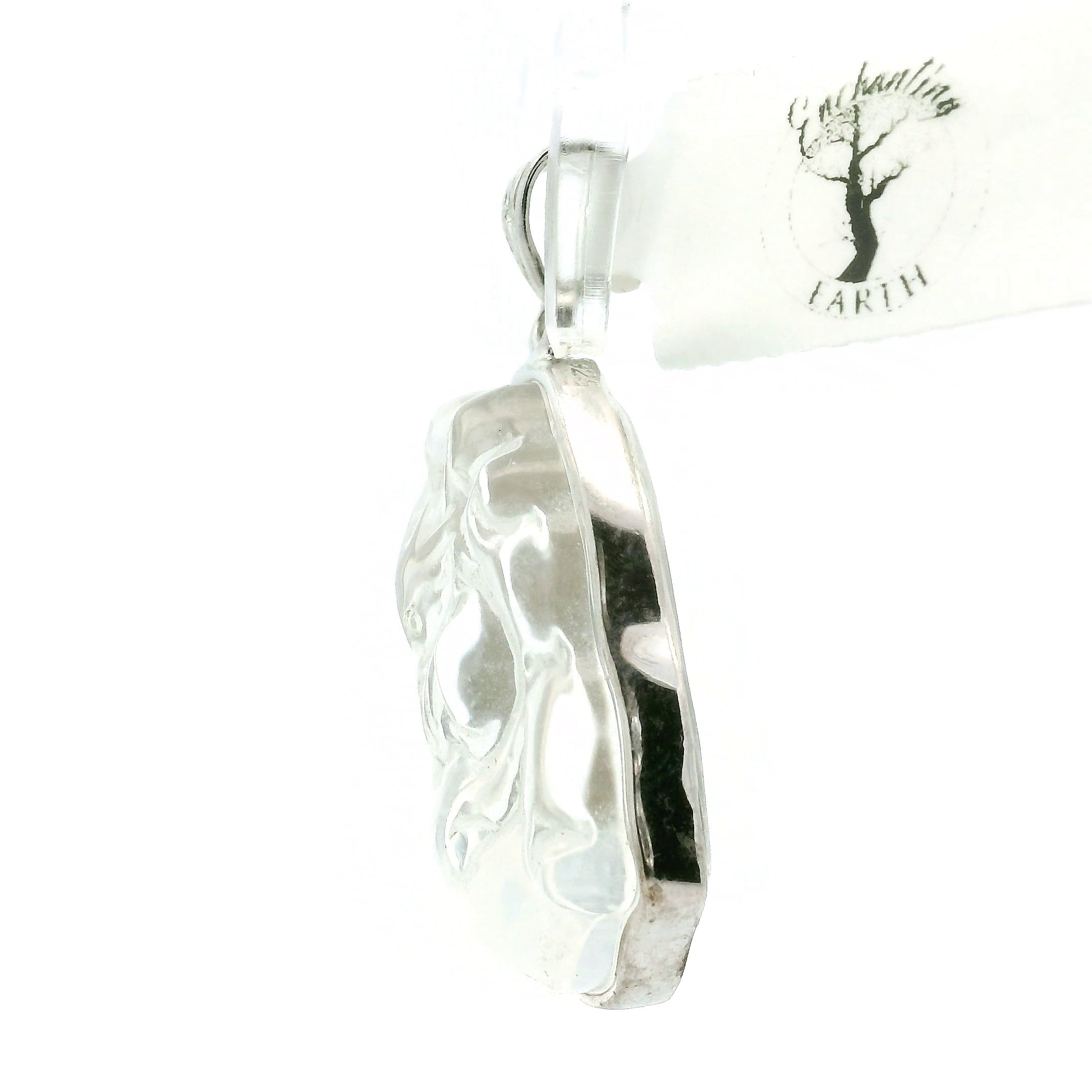 Blue Smoke Lemurian Quartz Nine-tails Pendant .925 Silver for Ascension, Connection with Guides and Meditation