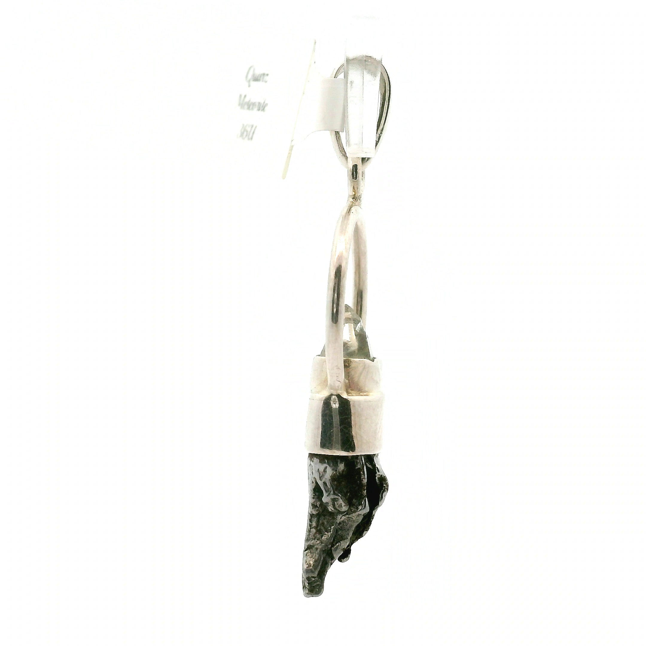 Quartz & Meteorite Pendant .925 Silver for Spiritual Awakening and Multidimensional Awareness