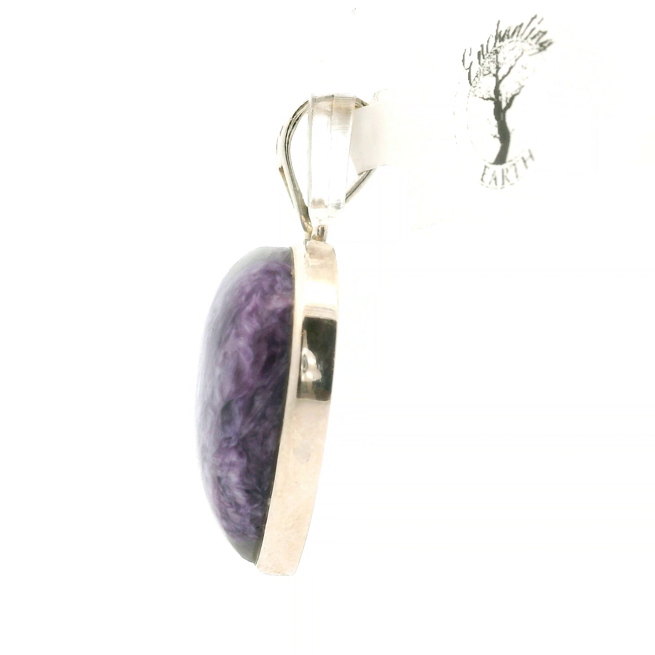 Charoite Heart Pendant .925 Silver for Enhancing your Intuitive Gifts and Spiritual Transformation