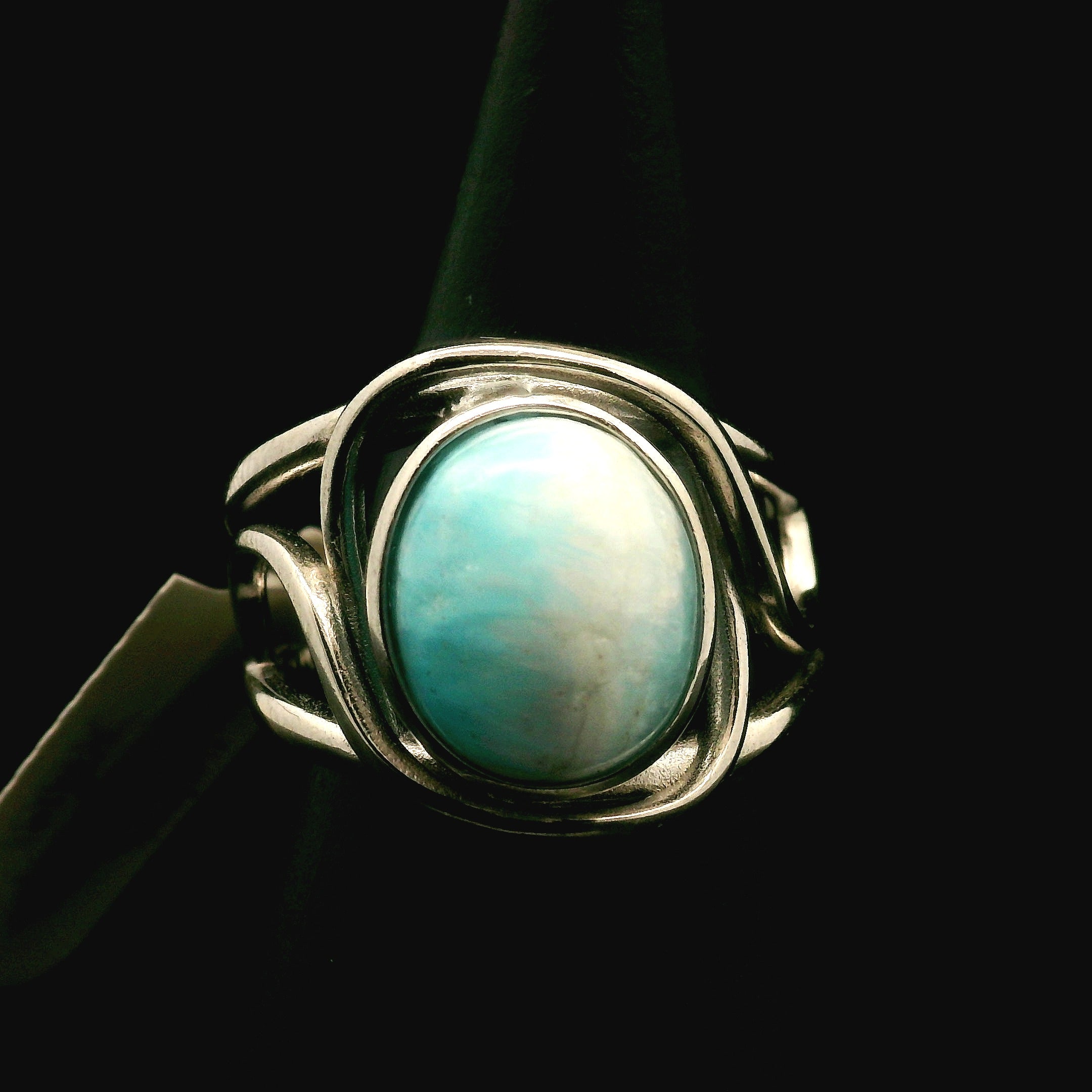 Smithsonite Cuff Ring 925 Silver for Emotional Healing, Compassion and Renewal