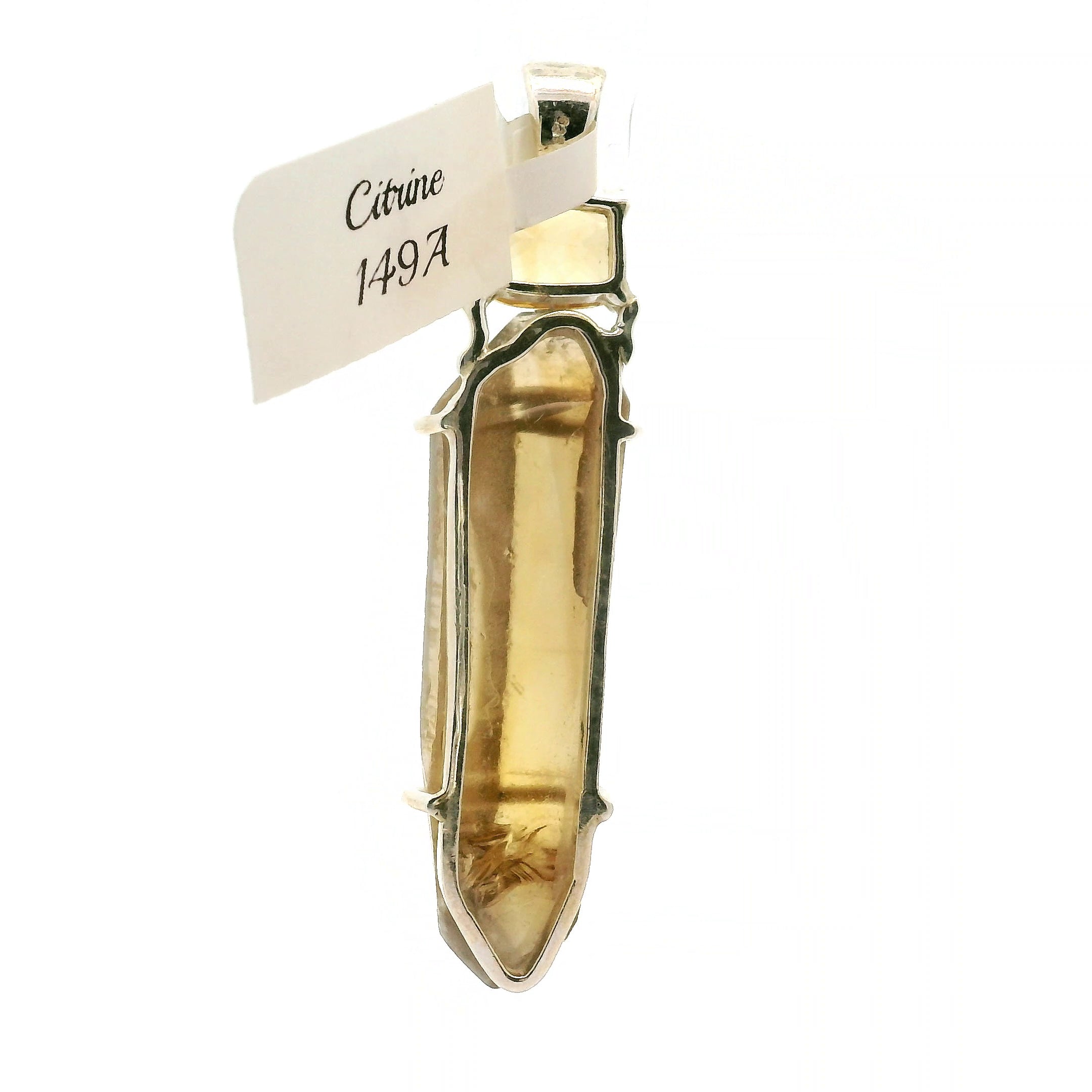 Citrine with Citrine Pendant .925 Silver for Abundance, Intuition, Luck and Protection