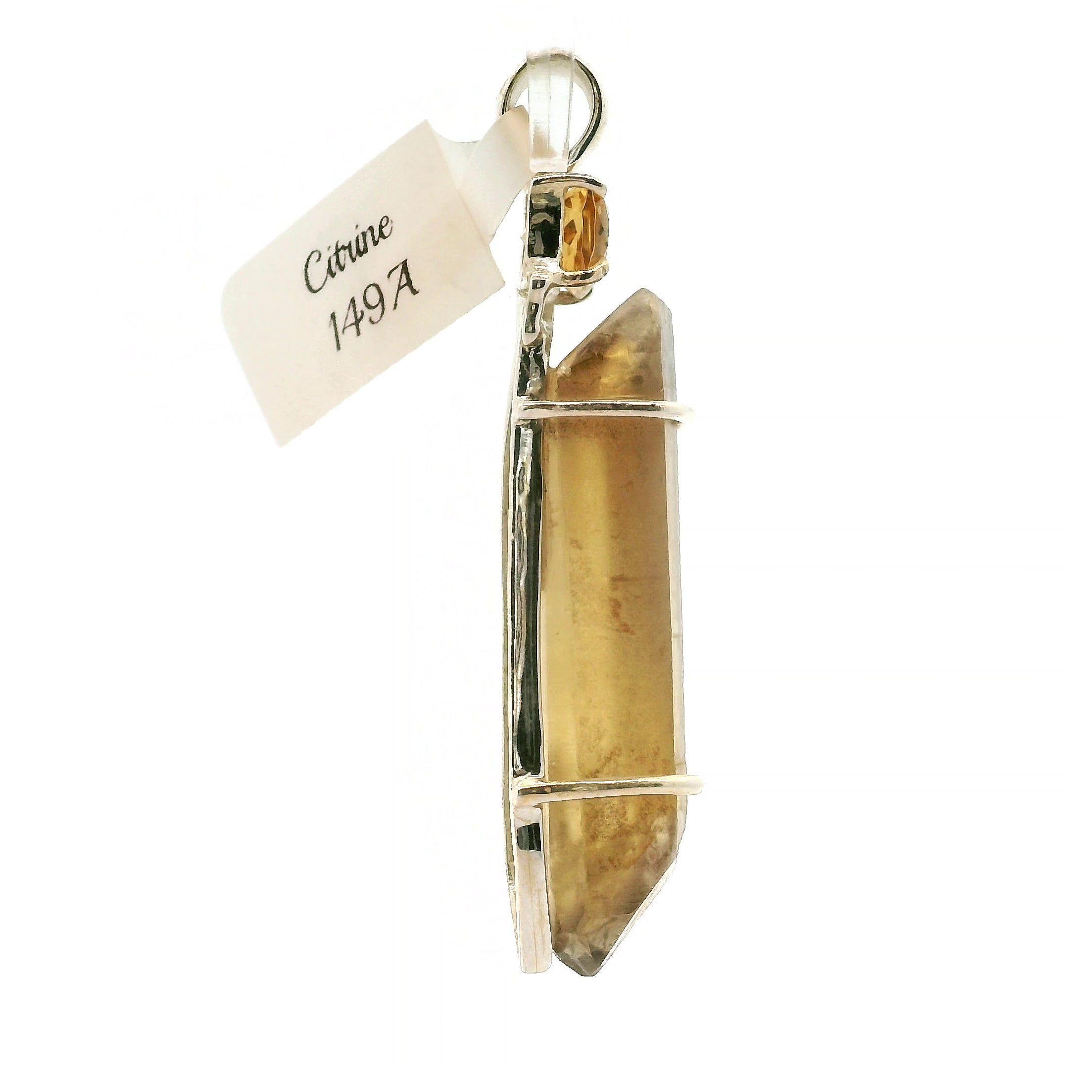 Citrine with Citrine Pendant .925 Silver for Abundance, Intuition, Luck and Protection