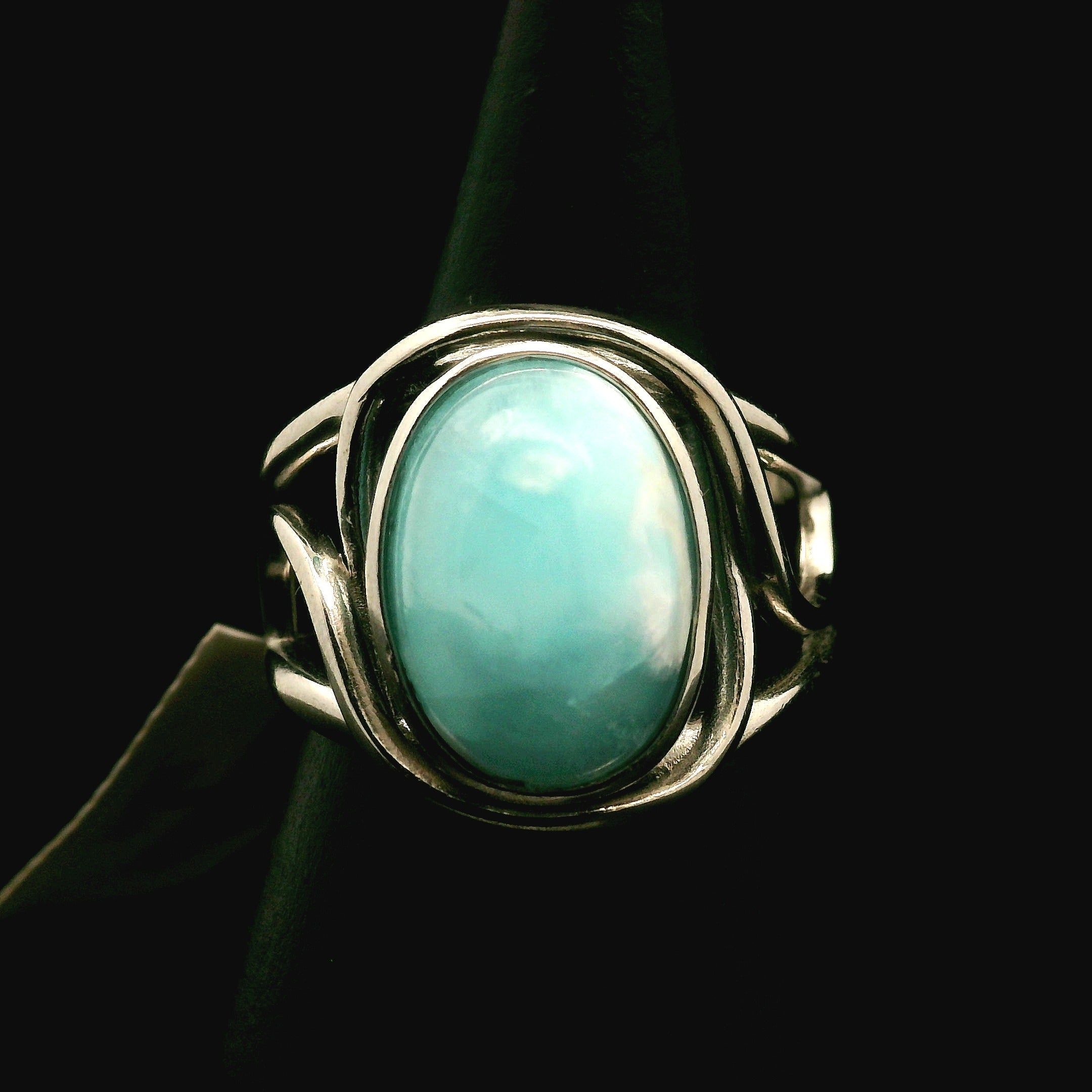 Smithsonite Cuff Ring 925 Silver for Emotional Healing, Compassion and Renewal