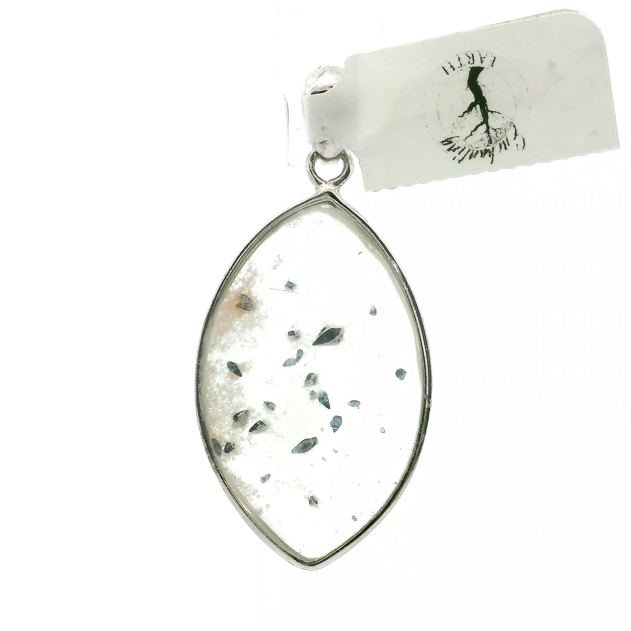 Fluorite in Quartz Pendant 925 Silver for Wisdom and Energetic Support