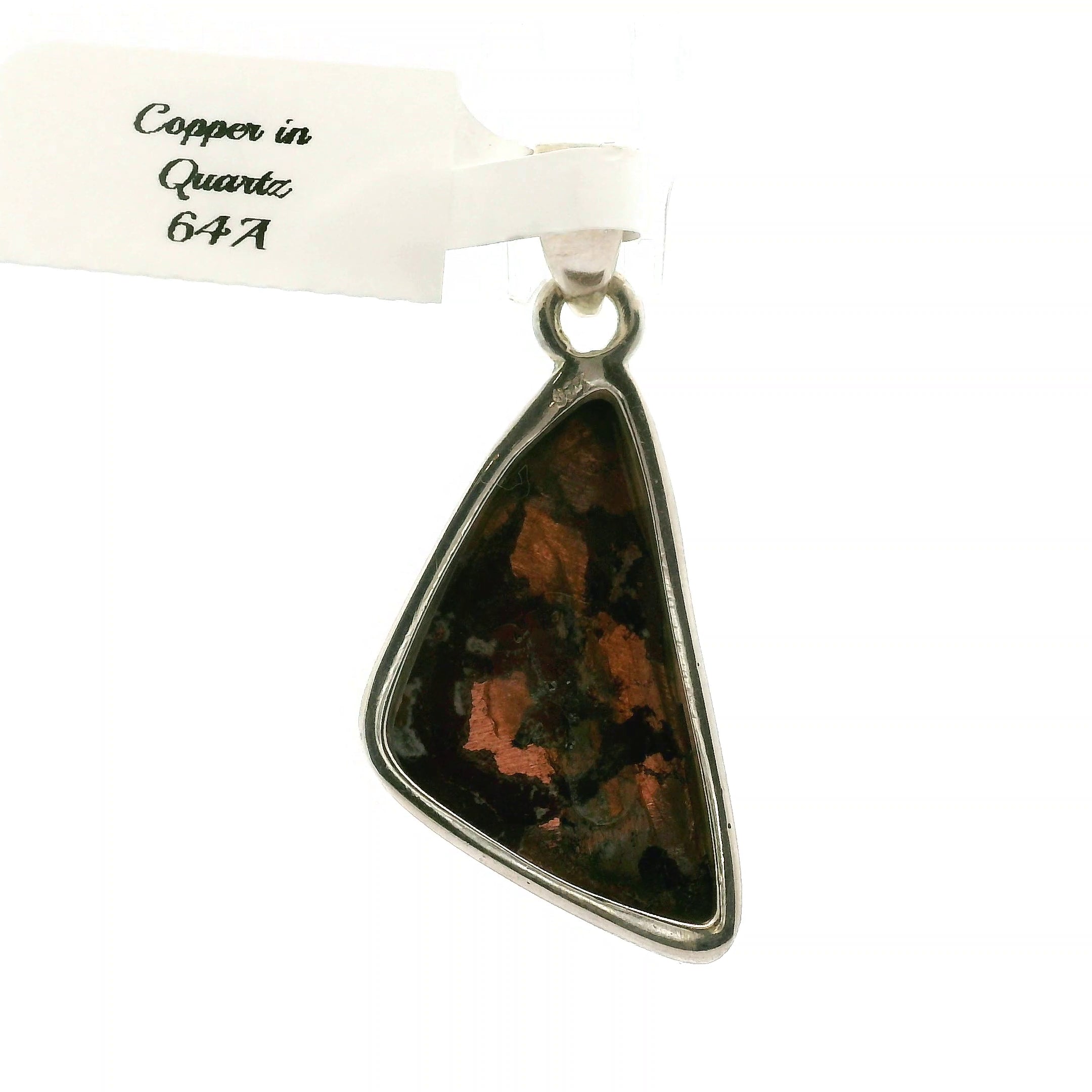 Copper in Quartz Pendant 925 Silver for Wisdom and Energetic Support