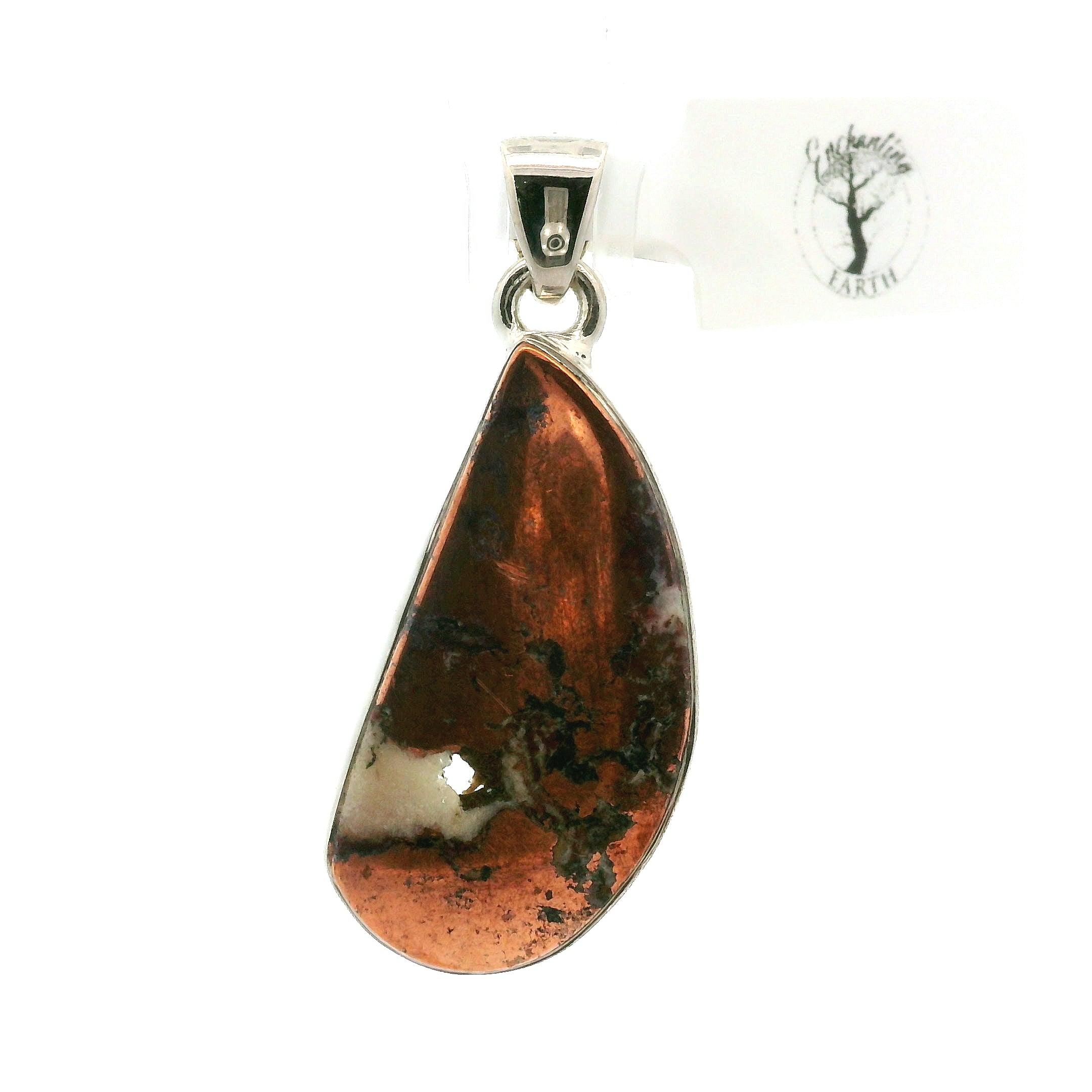 Copper in Quartz Pendant 925 Silver for Wisdom and Energetic Support