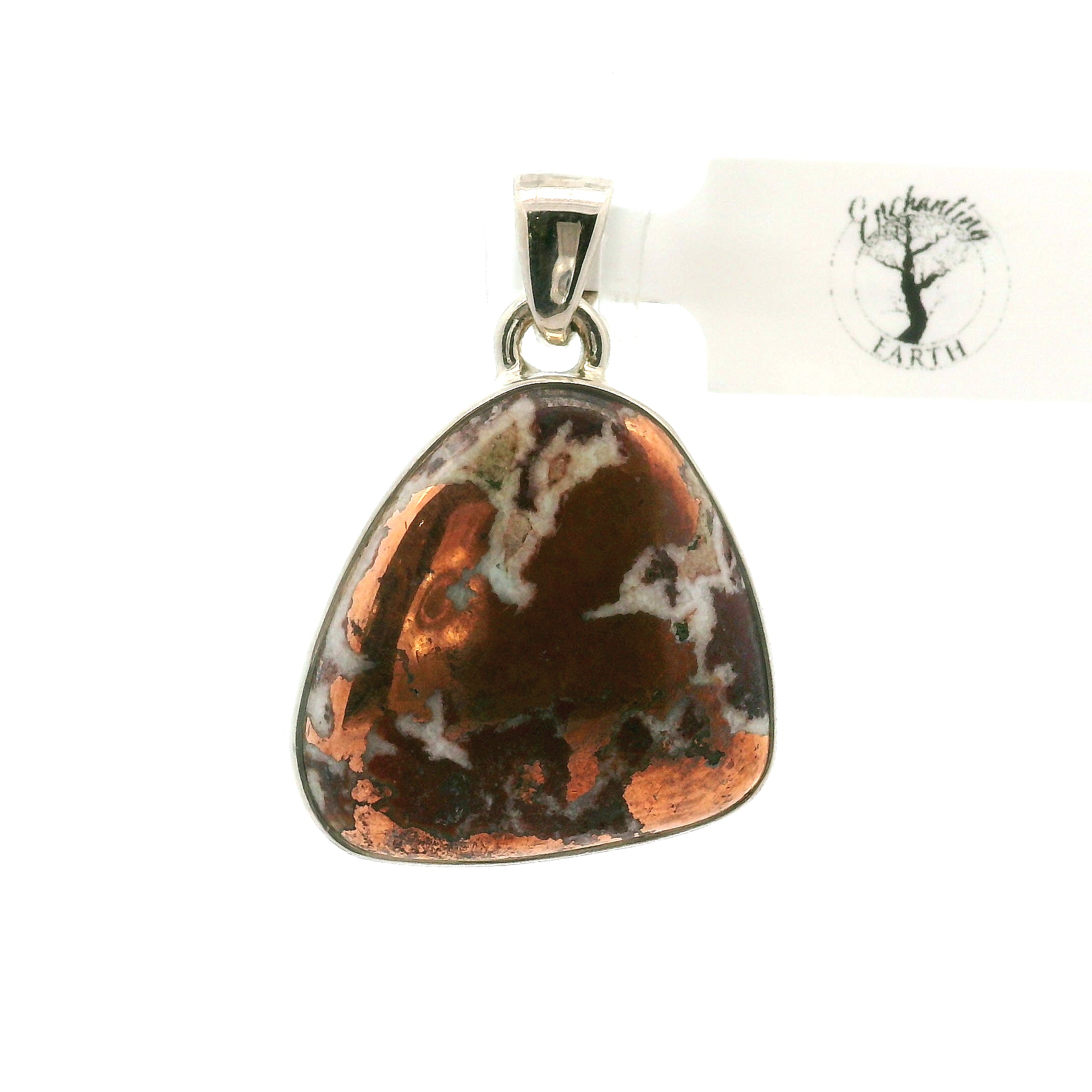 Copper in Quartz Pendant 925 Silver for Wisdom and Energetic Support