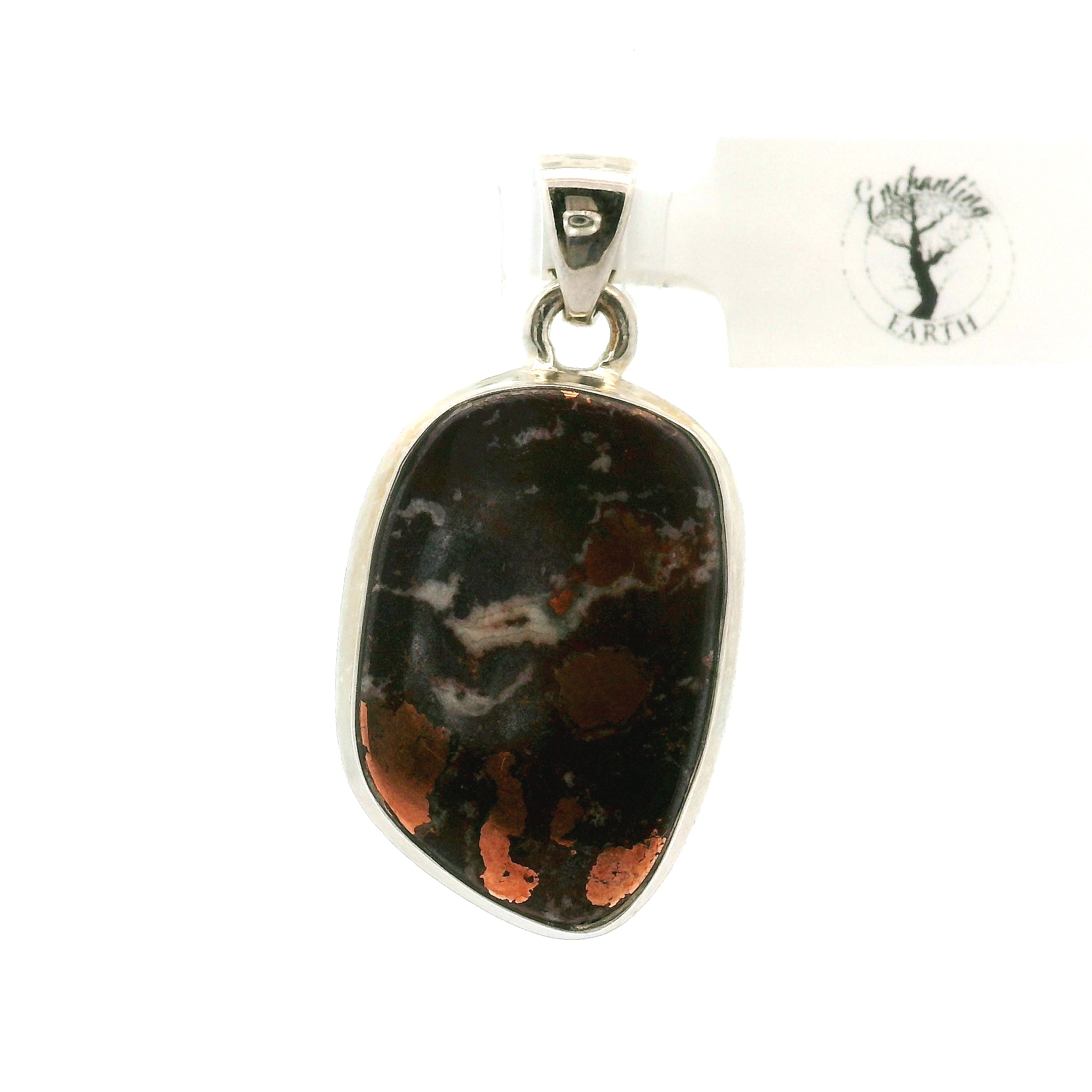 Copper in Quartz Pendant 925 Silver for Wisdom and Energetic Support