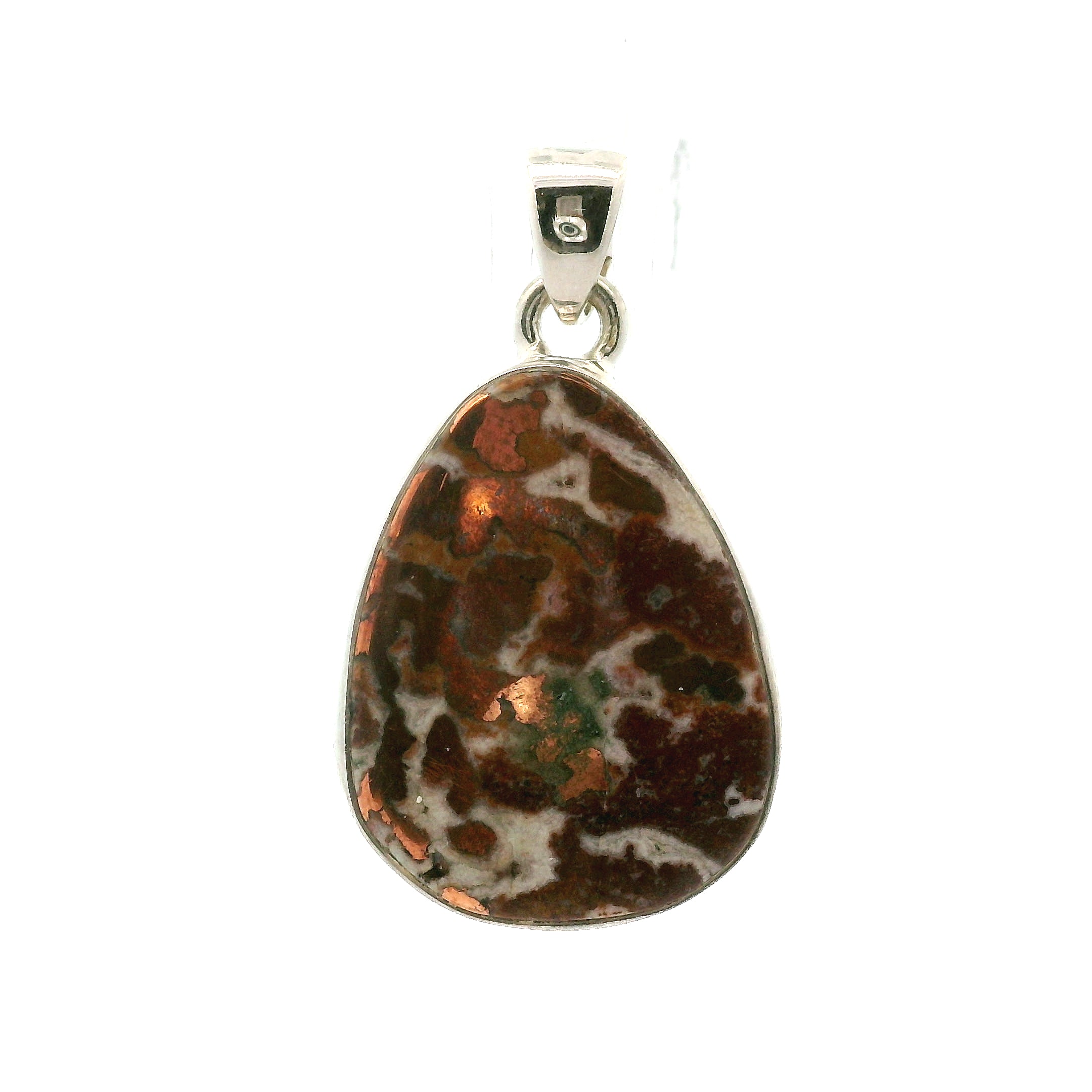 Copper in Quartz Pendant 925 Silver for Wisdom and Energetic Support