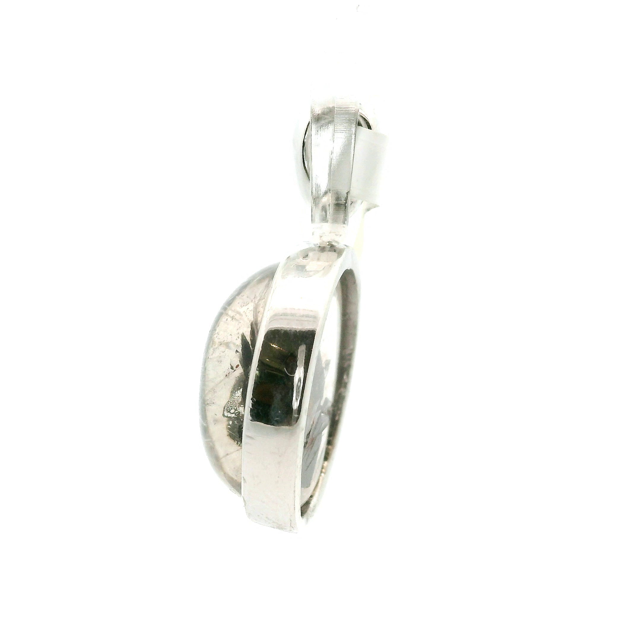 Hematite in Quartz Pendant .925 Sterling Silver for Confidence, Vitality and Grounding