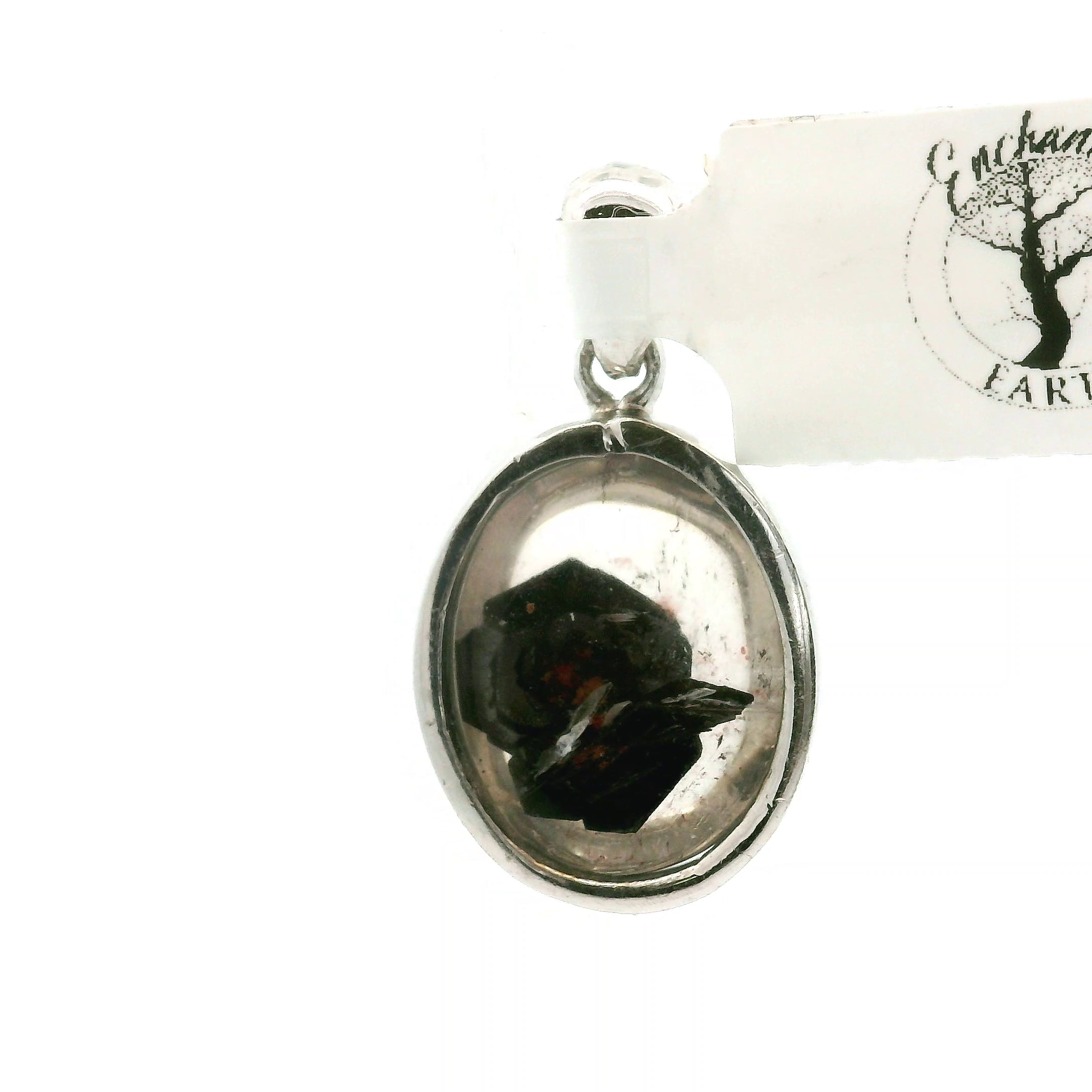 Hematite in Quartz Pendant .925 Sterling Silver for Confidence, Vitality and Grounding
