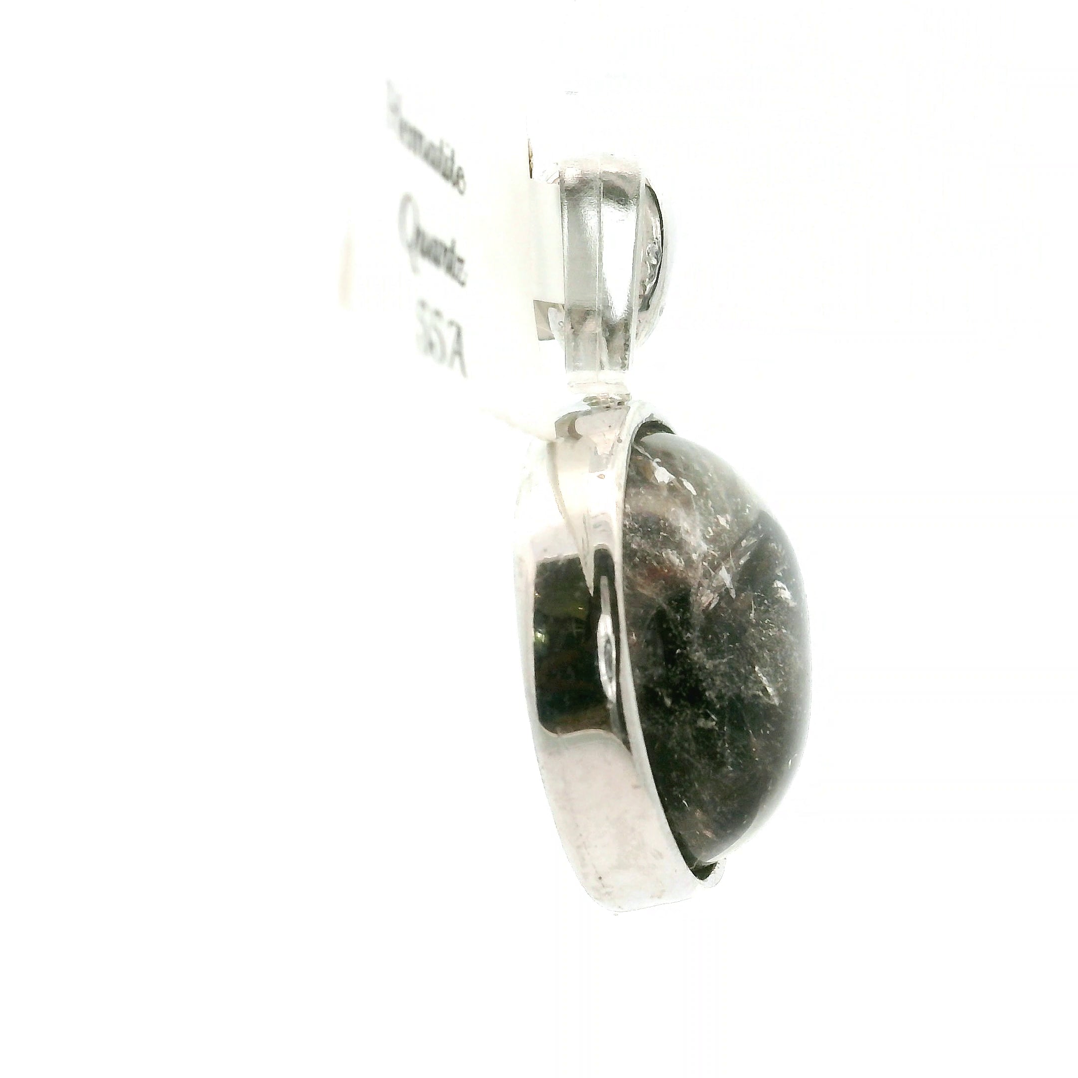 Hematite in Quartz Pendant .925 Sterling Silver for Confidence, Vitality and Grounding