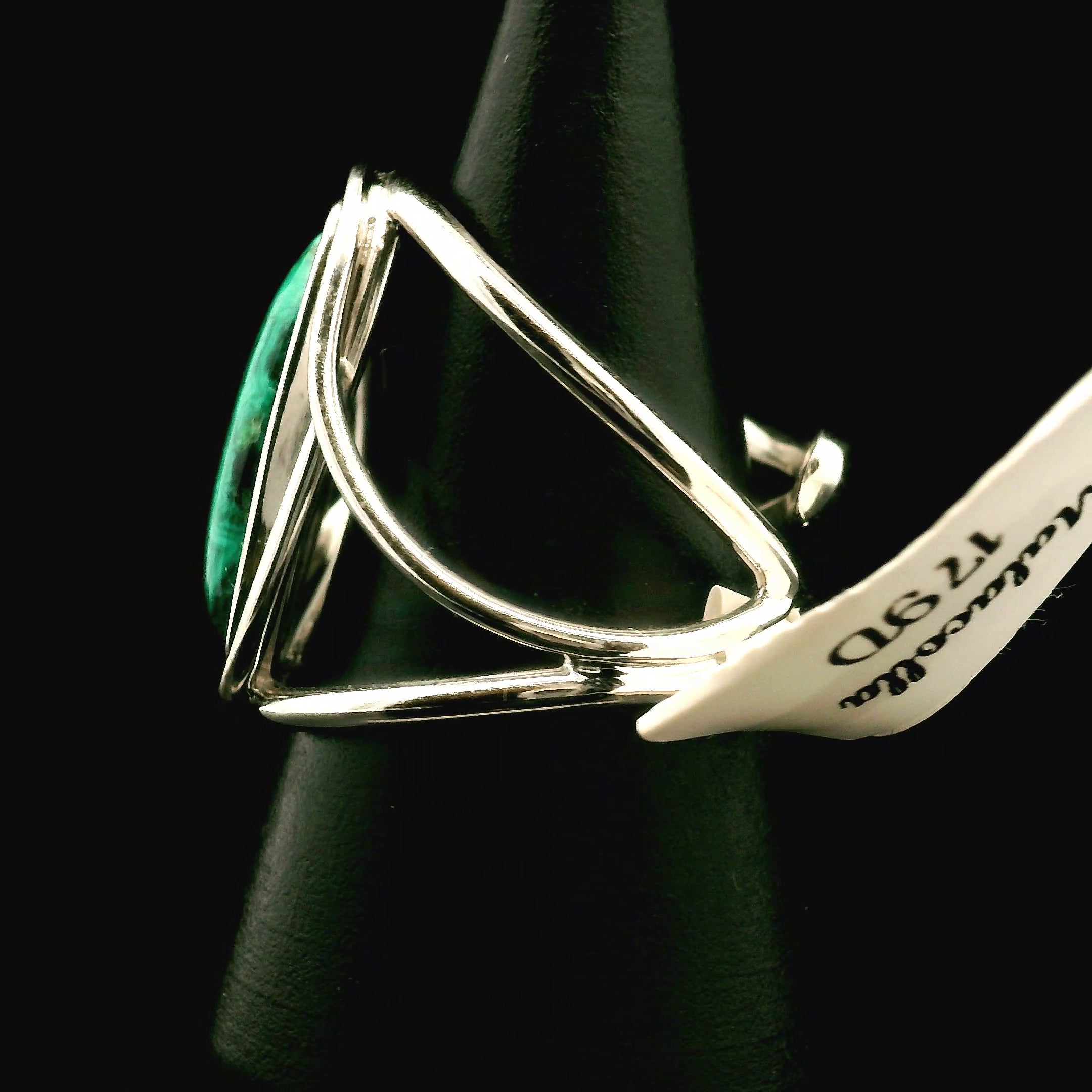 Malachola Cuff Ring .925 Silver for Abundance, Protection and Transformation