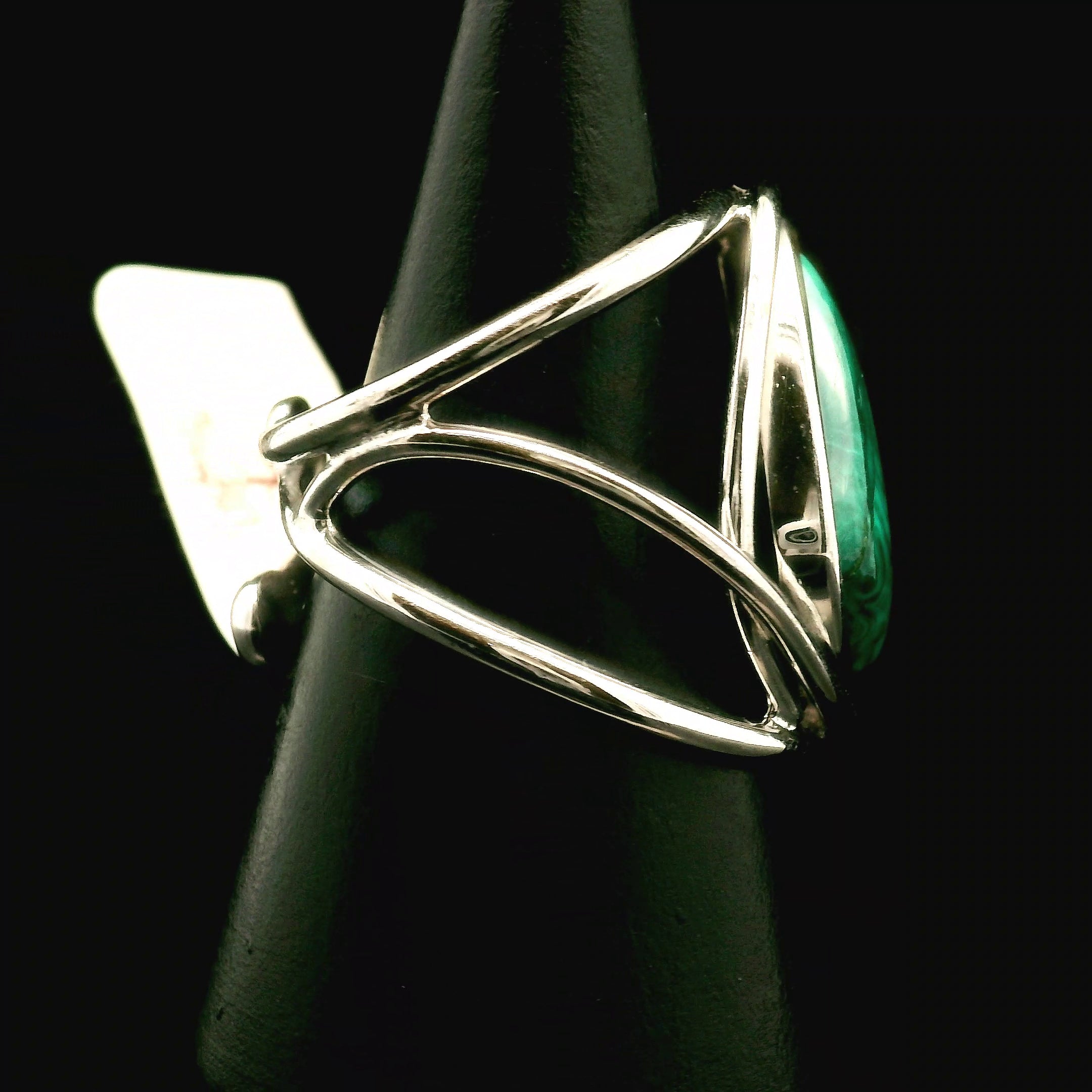 Malachola Cuff Ring .925 Silver for Abundance, Protection and Transformation