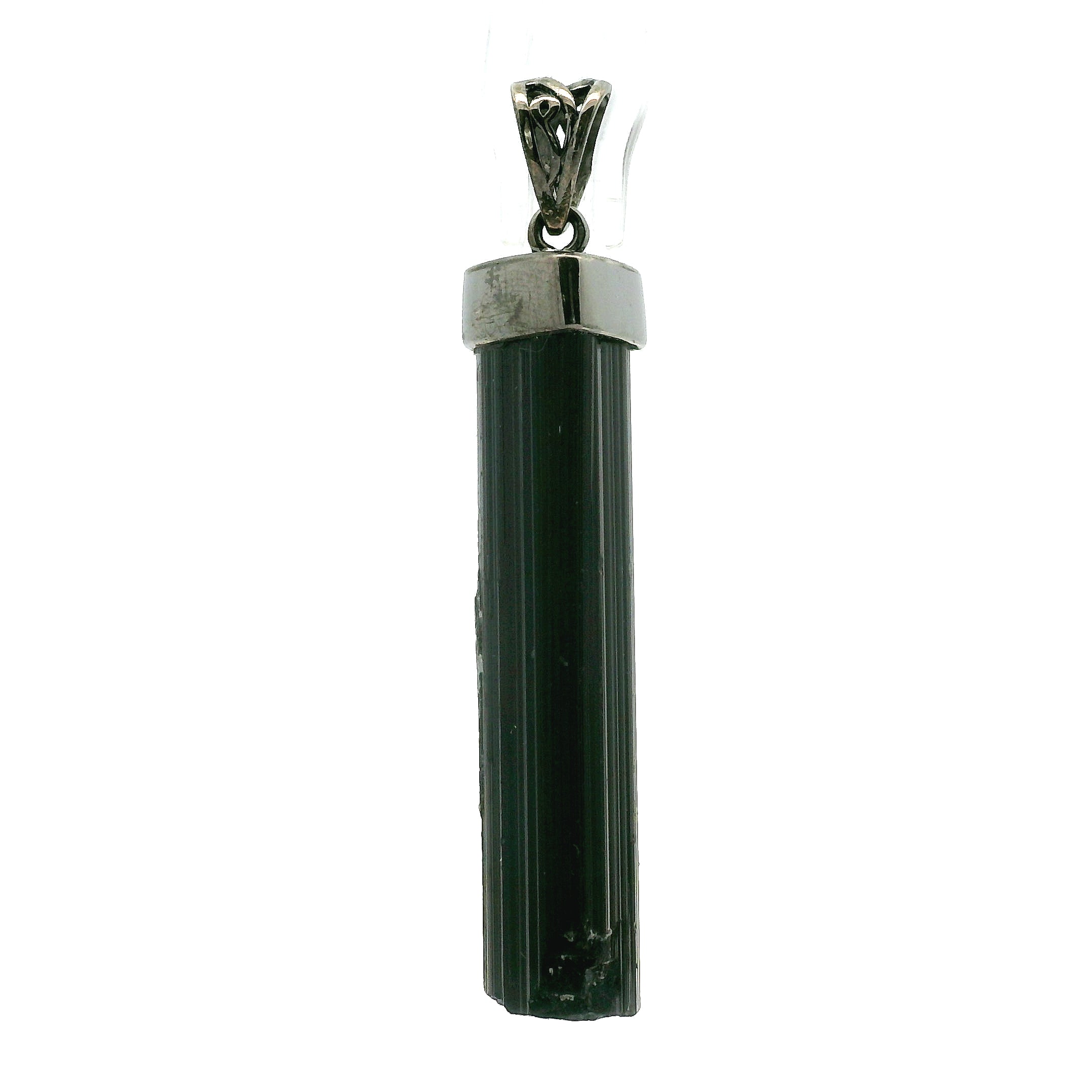Black Tourmaline Pendant 925 Silver for Protection and Energetic Purification