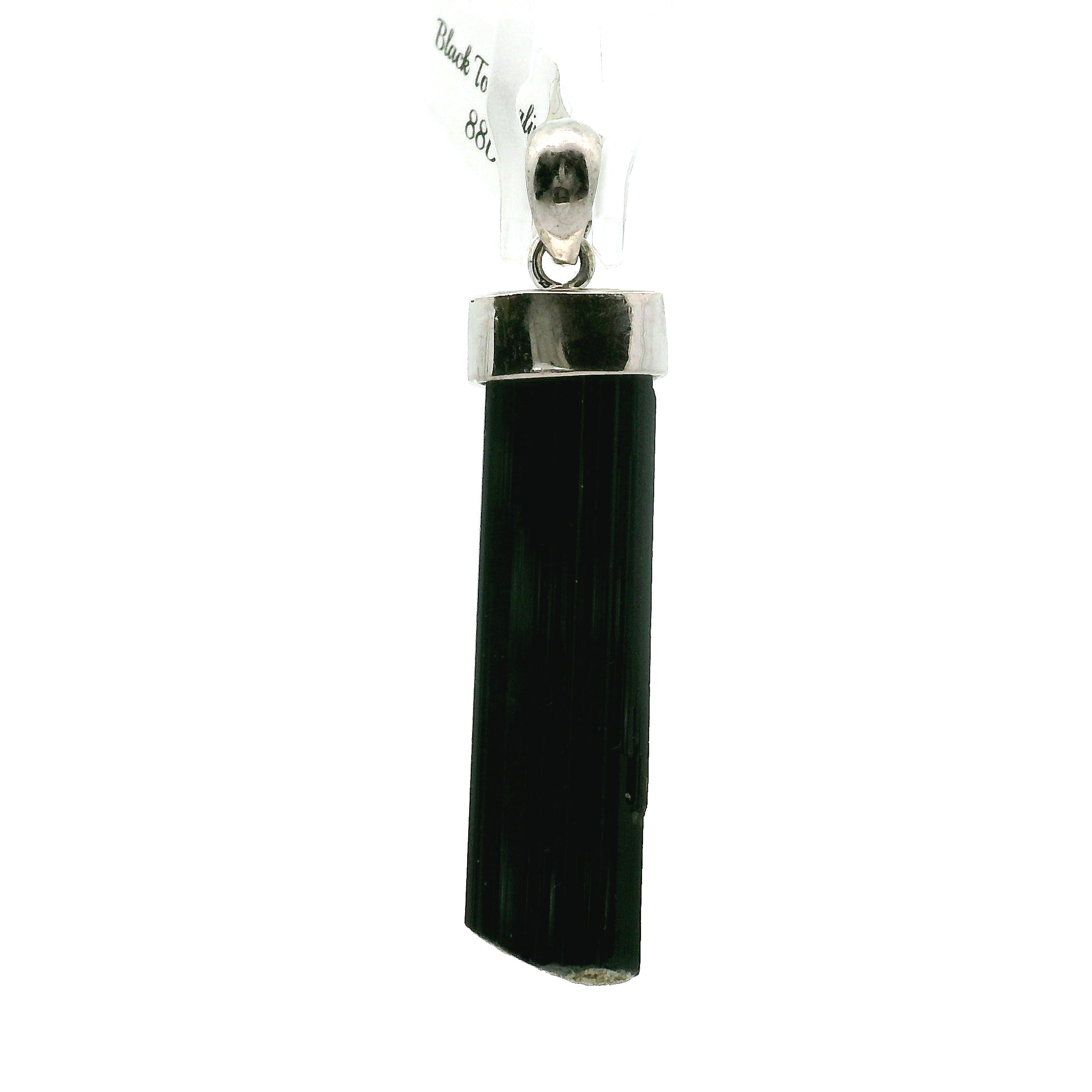 Black Tourmaline Pendant 925 Silver for Protection and Energetic Purification