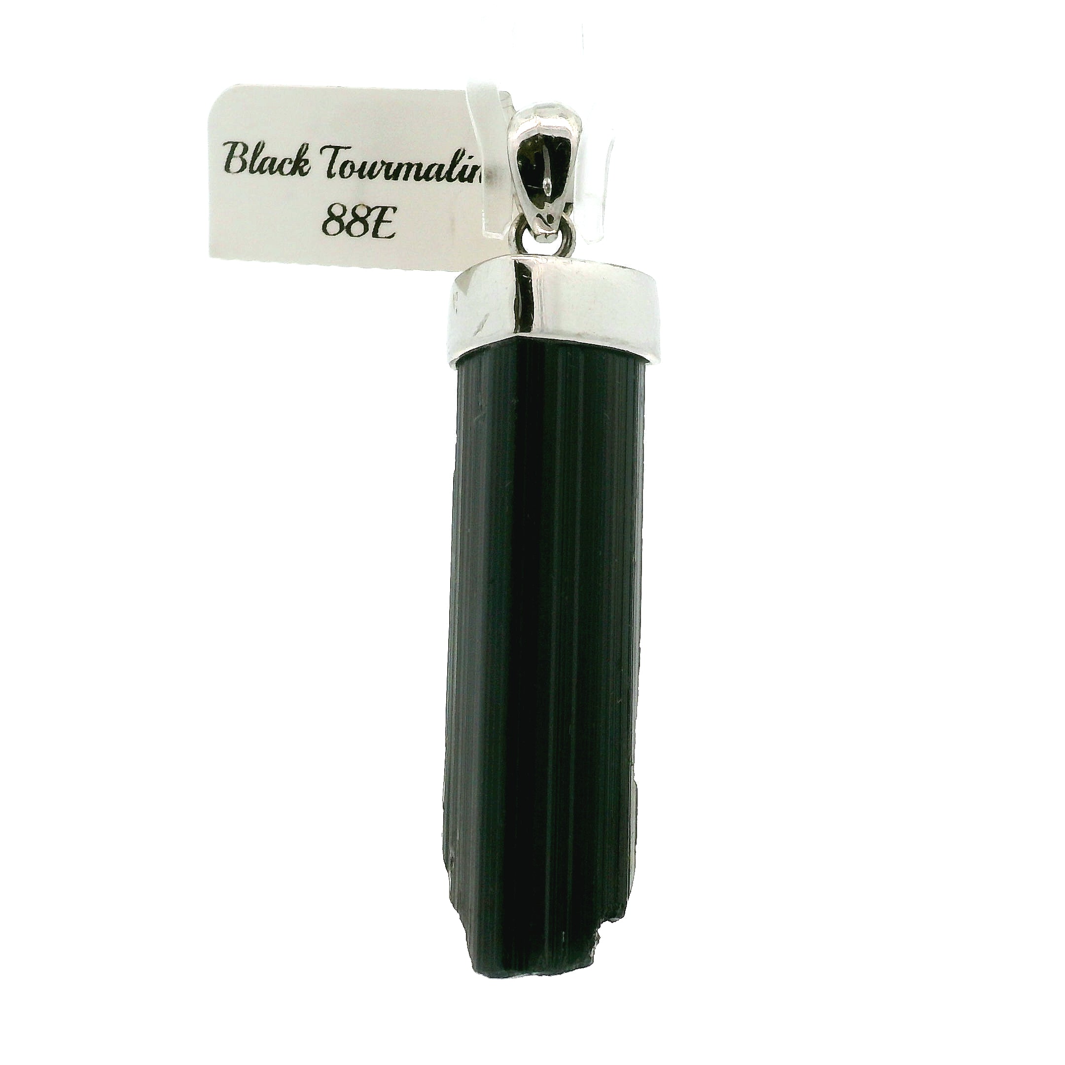 Black Tourmaline Pendant 925 Silver for Protection and Energetic Purification
