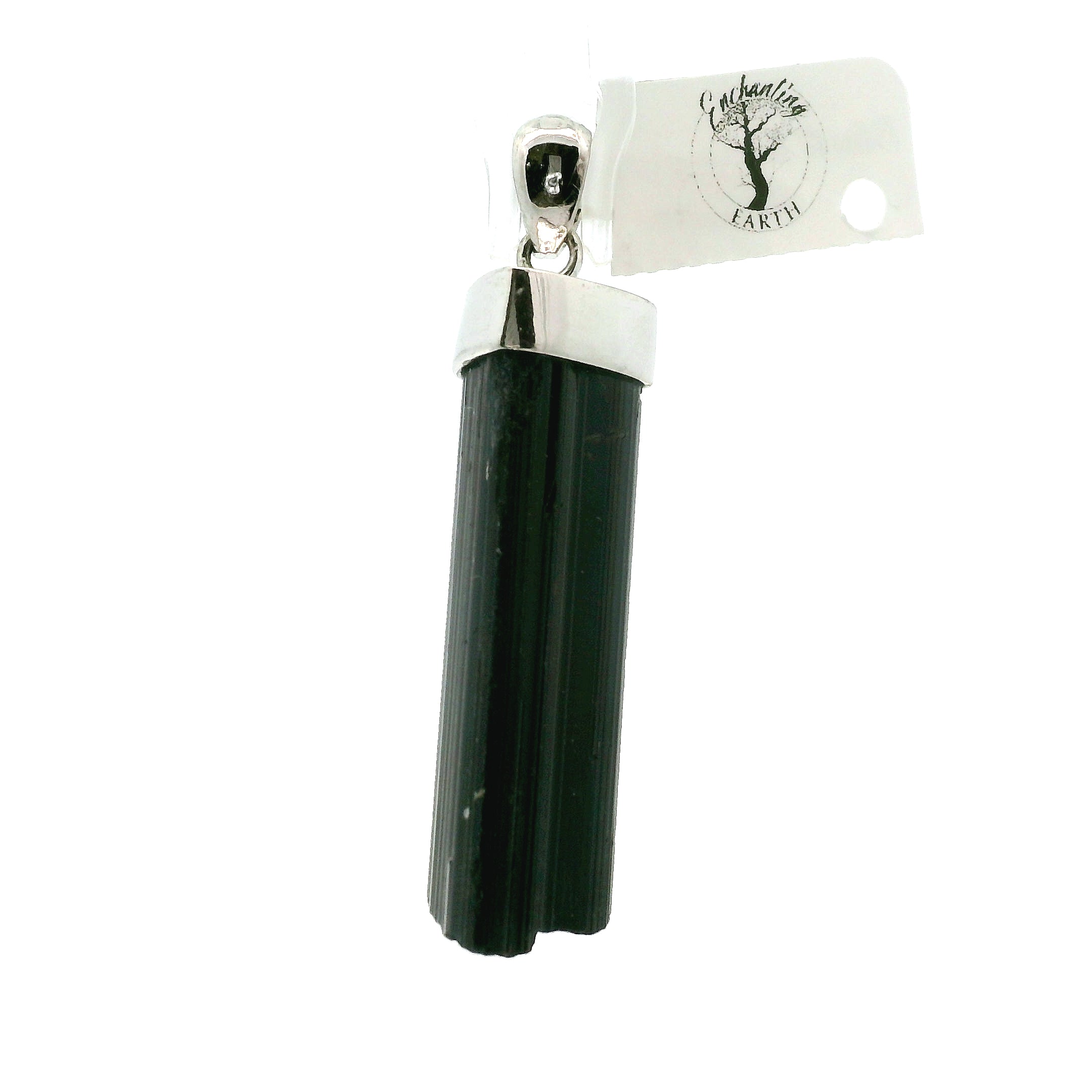 Black Tourmaline Pendant 925 Silver for Protection and Energetic Purification